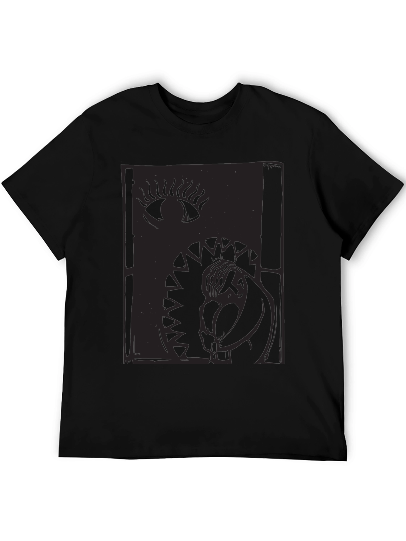 Eye & Figure Graphic Print Black T-Shirt