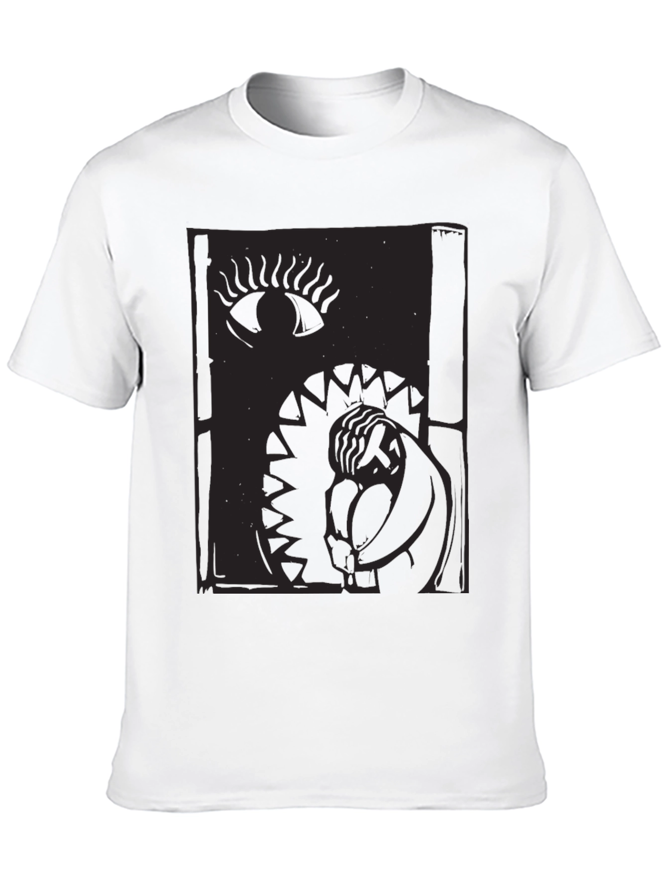 Eye & Figure Graphic Print Black T-Shirt