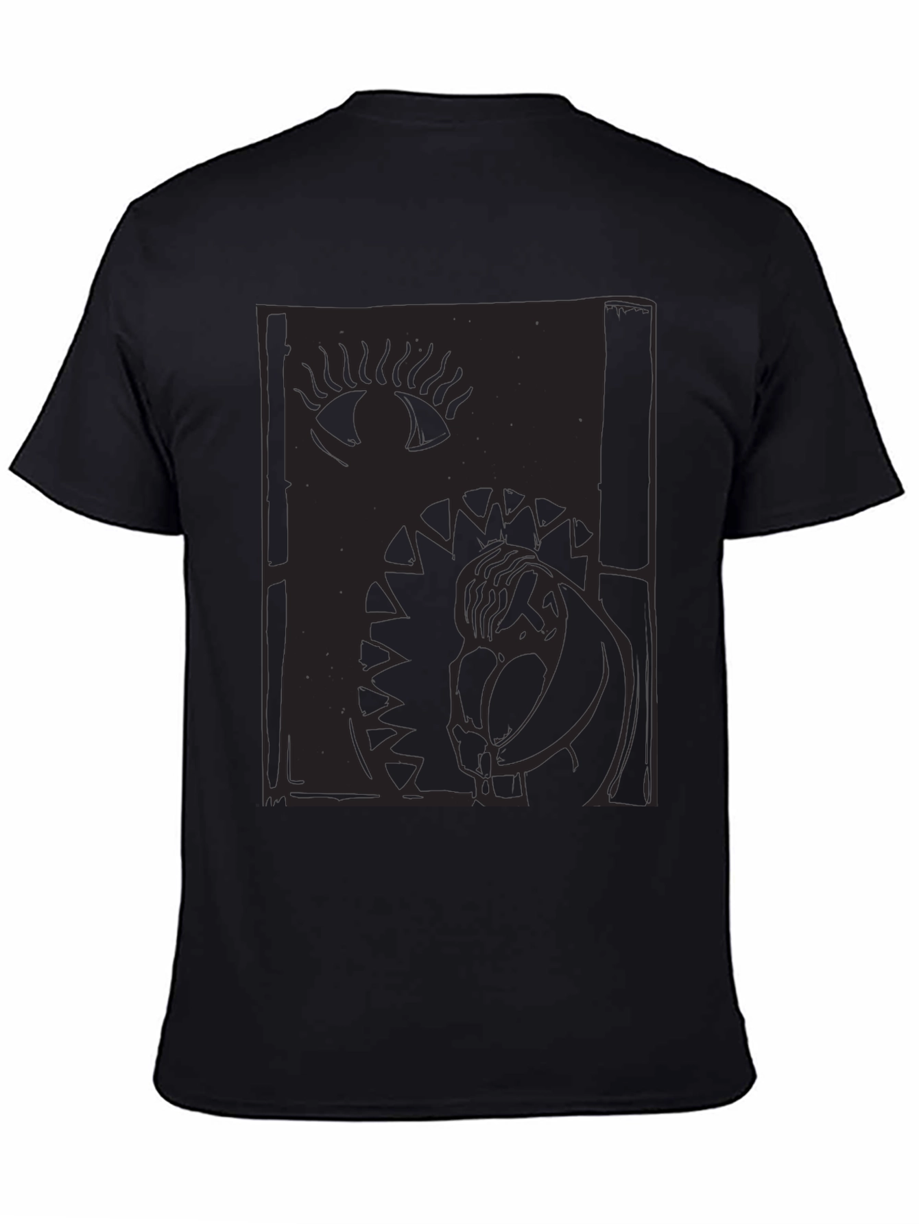 Eye & Figure Graphic Print Black T-Shirt