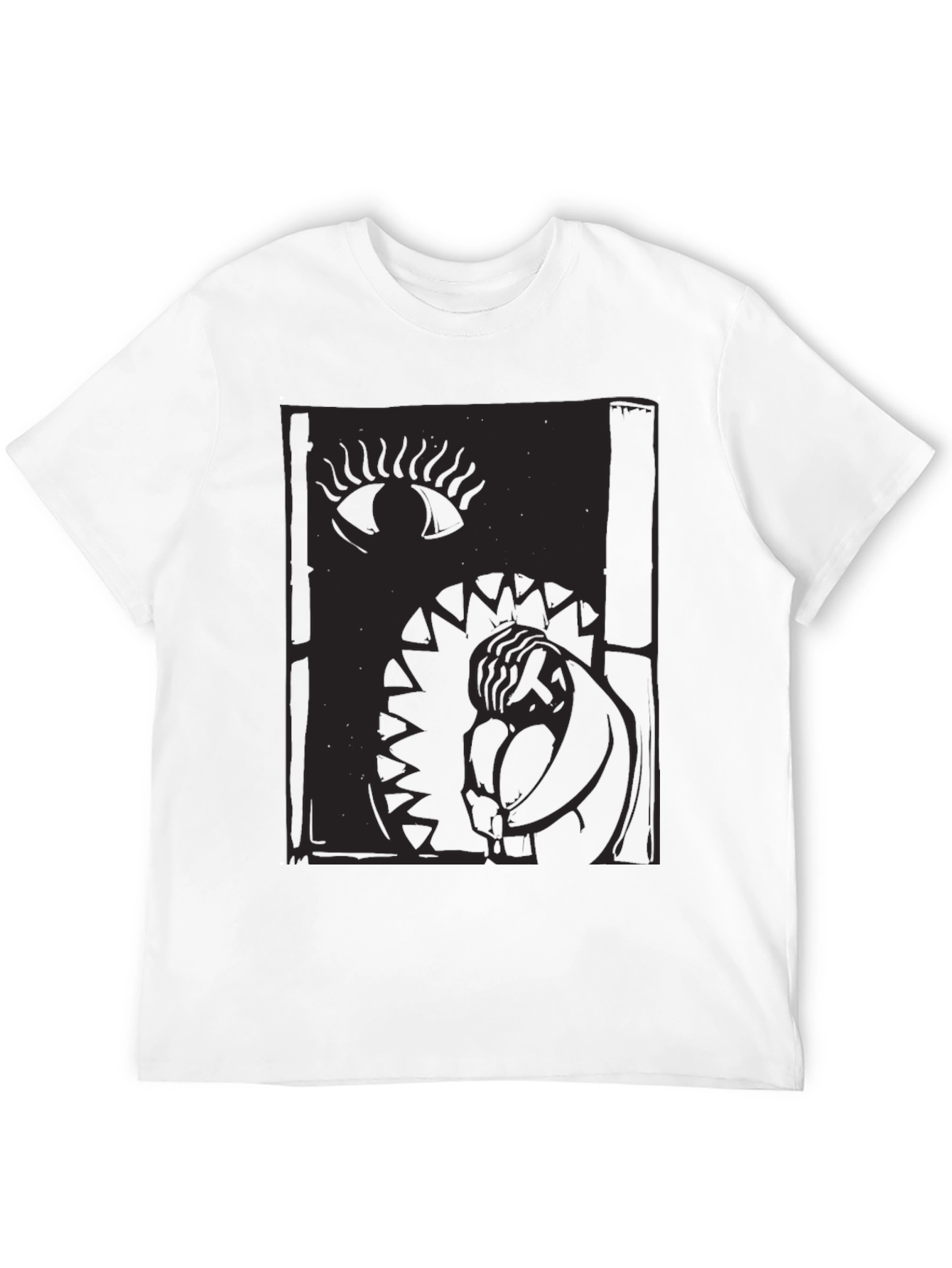 Eye & Figure Graphic Print Black T-Shirt
