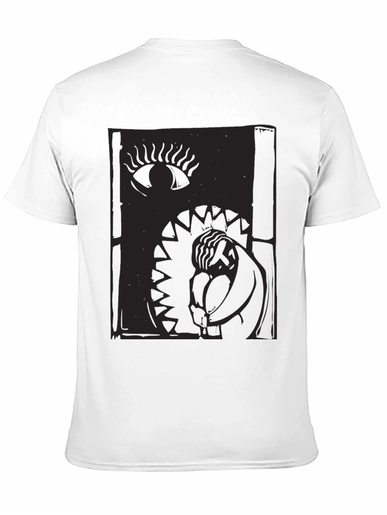 Eye & Figure Graphic Print Black T-Shirt