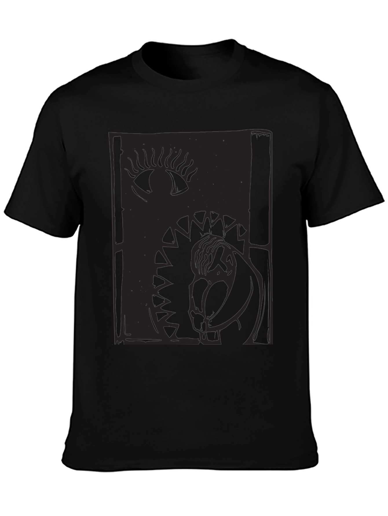 Eye & Figure Graphic Print Black T-Shirt
