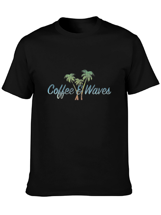 Coffee and Waves Black Graphic Tee