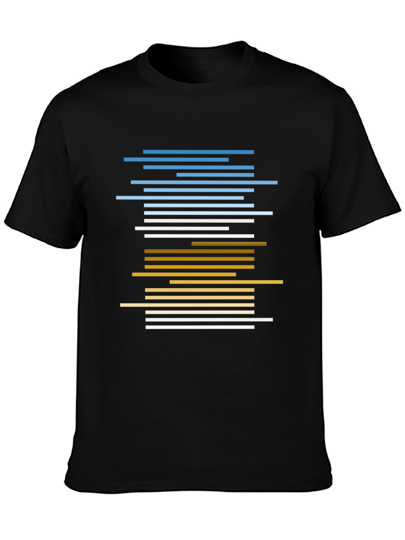 Abstract Striped Graphic Tee - Casual Black T-Shirt