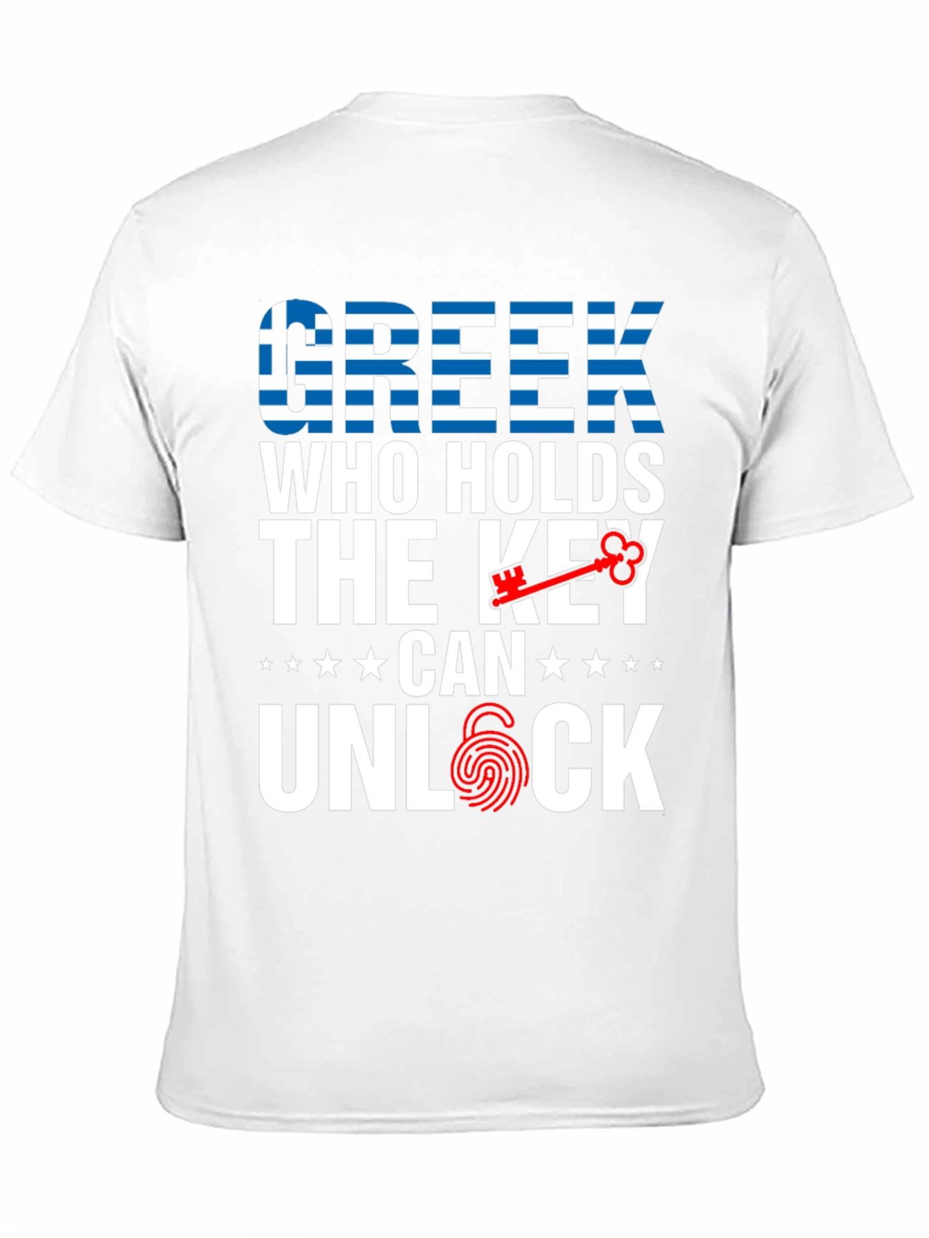 Greek Key Unlock T-Shirt - Greece Flag Design