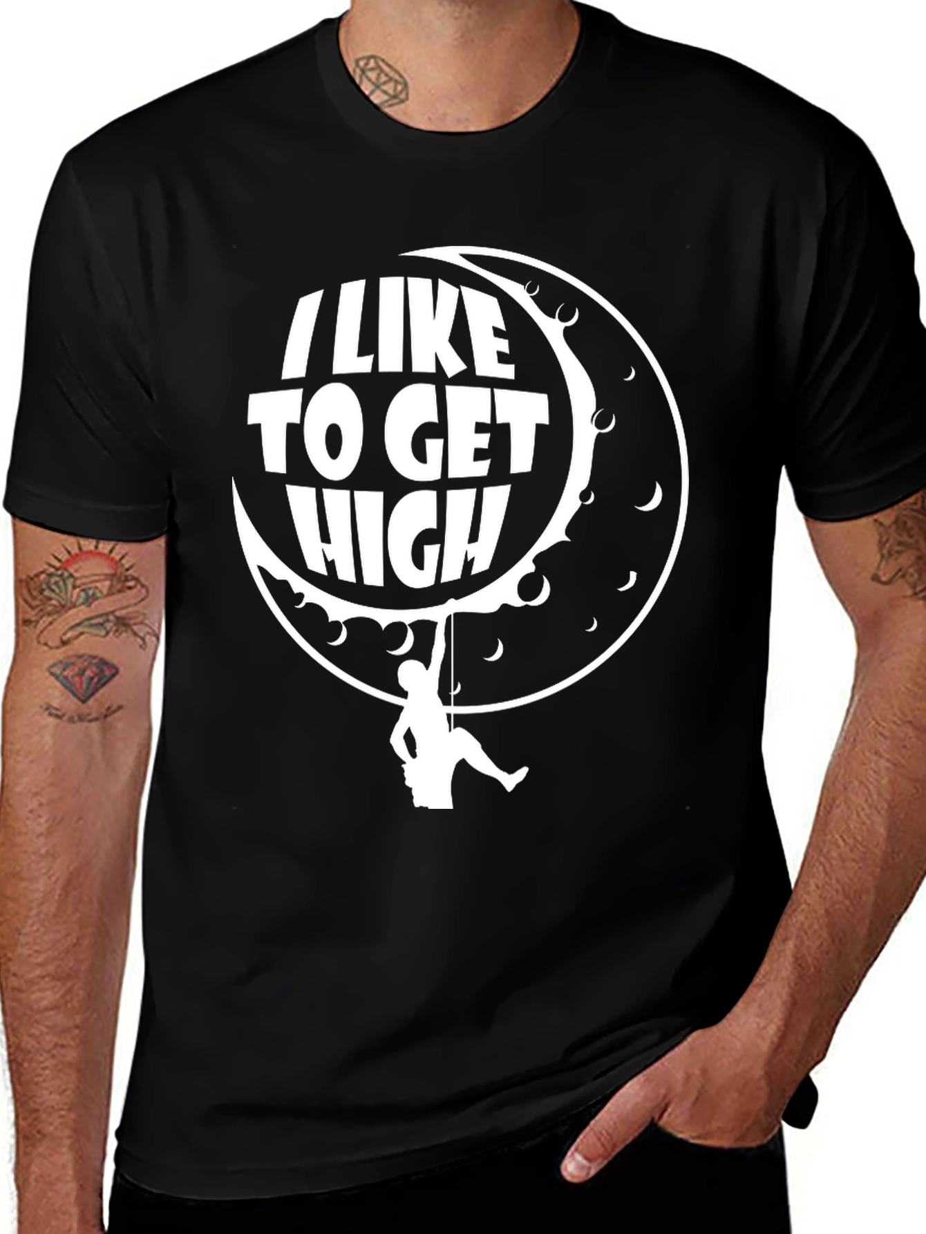 I Like To Get High Climbing Black T-Shirt