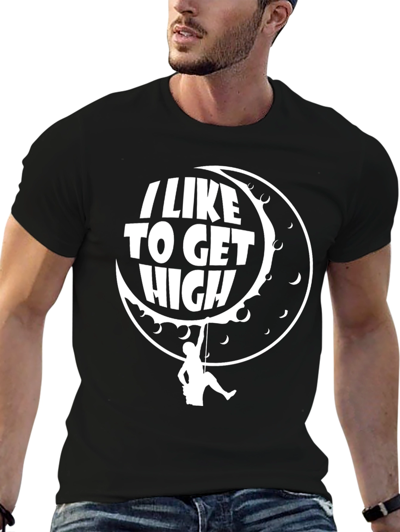 I Like To Get High Climbing Black T-Shirt