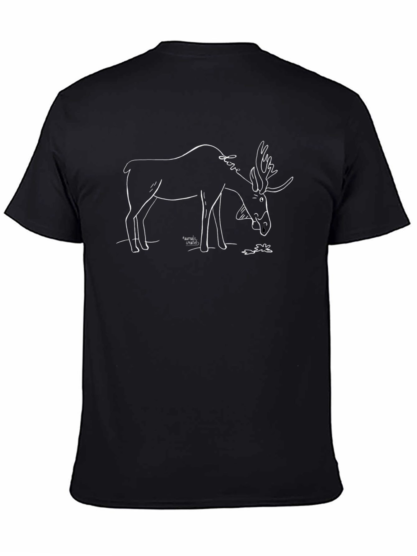 Minimalist Moose Graphic Black T-Shirt