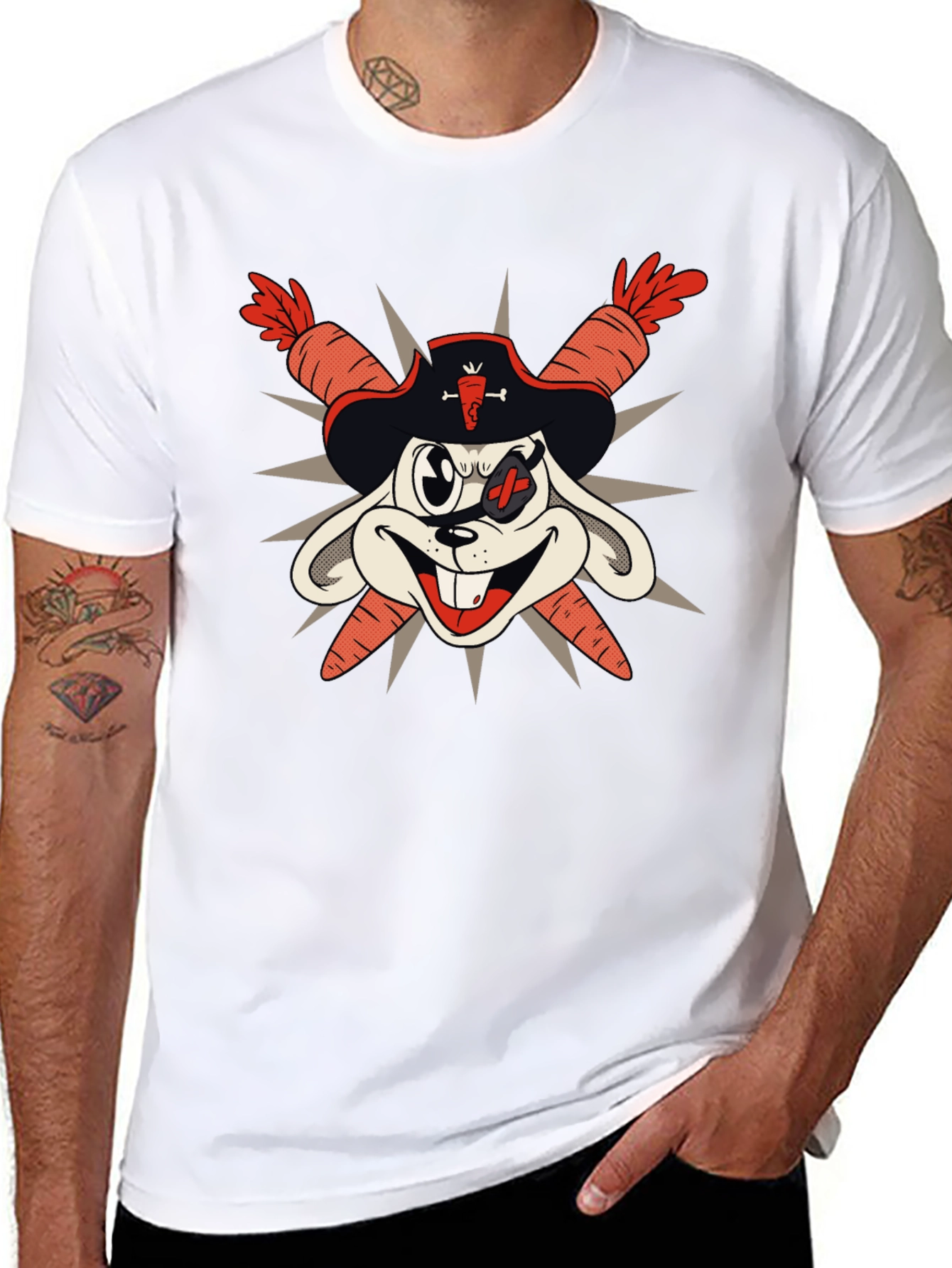 Pirate Bunny T-Shirt - Carrot Swords