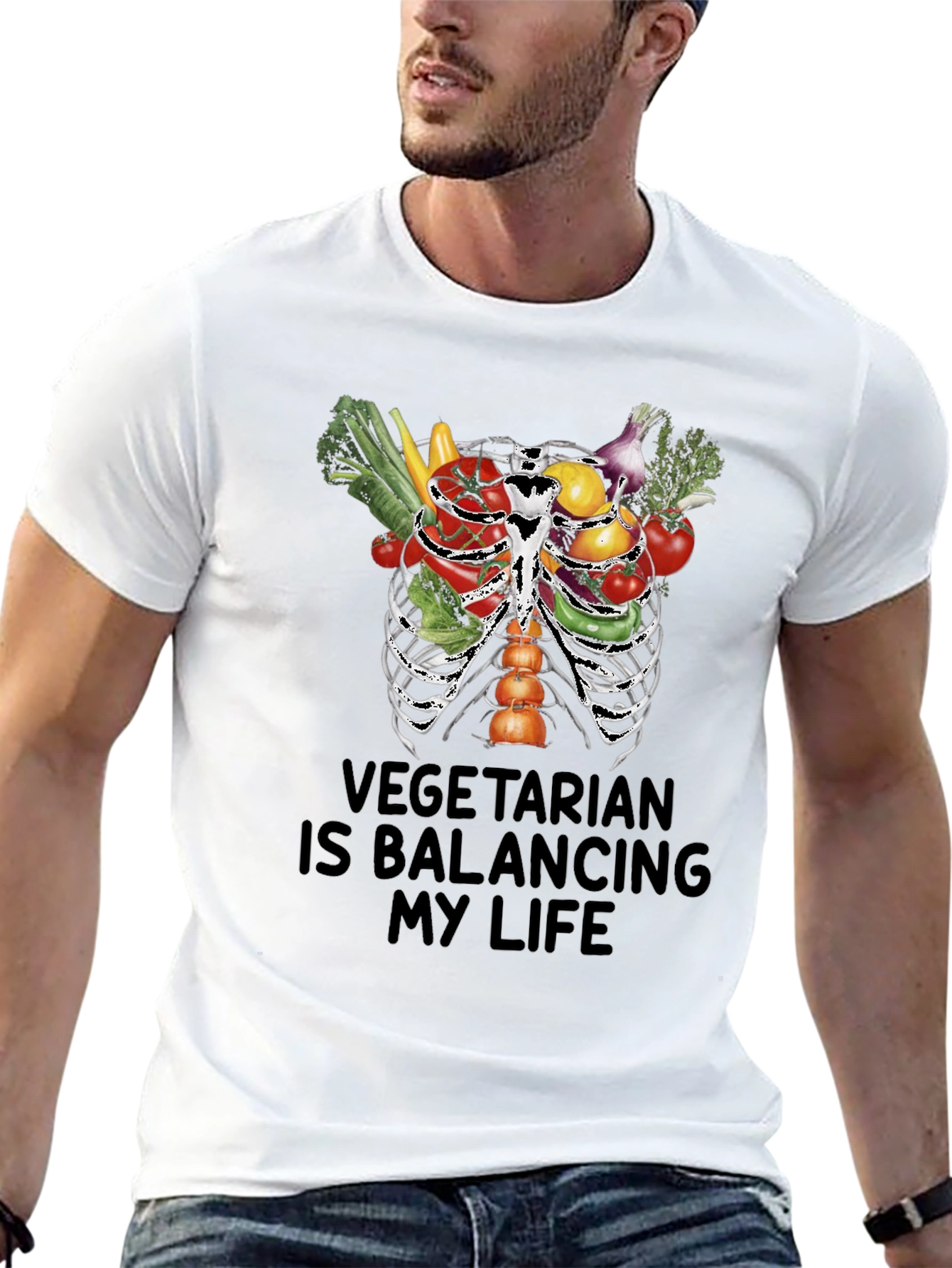 Vegetarian Balancing Life Graphic Tee