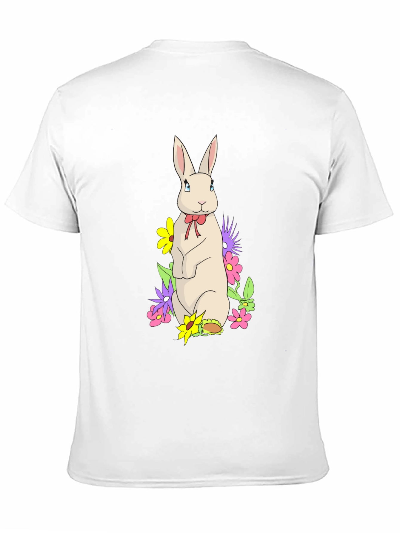 Rabbit & Flowers Black T-Shirt