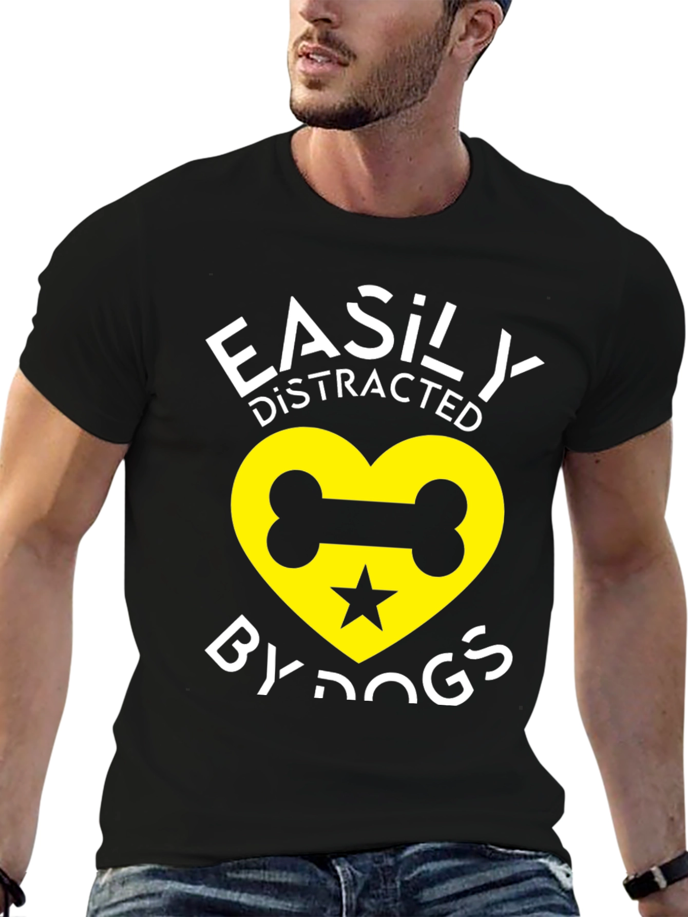 Easily Distracted By Dogs Graphic T-Shirt