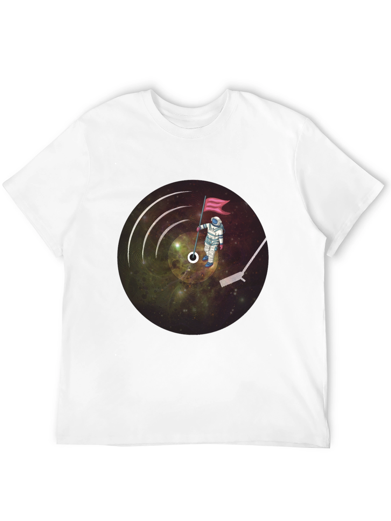 Astronaut Vinyl Record Graphic T-Shirt