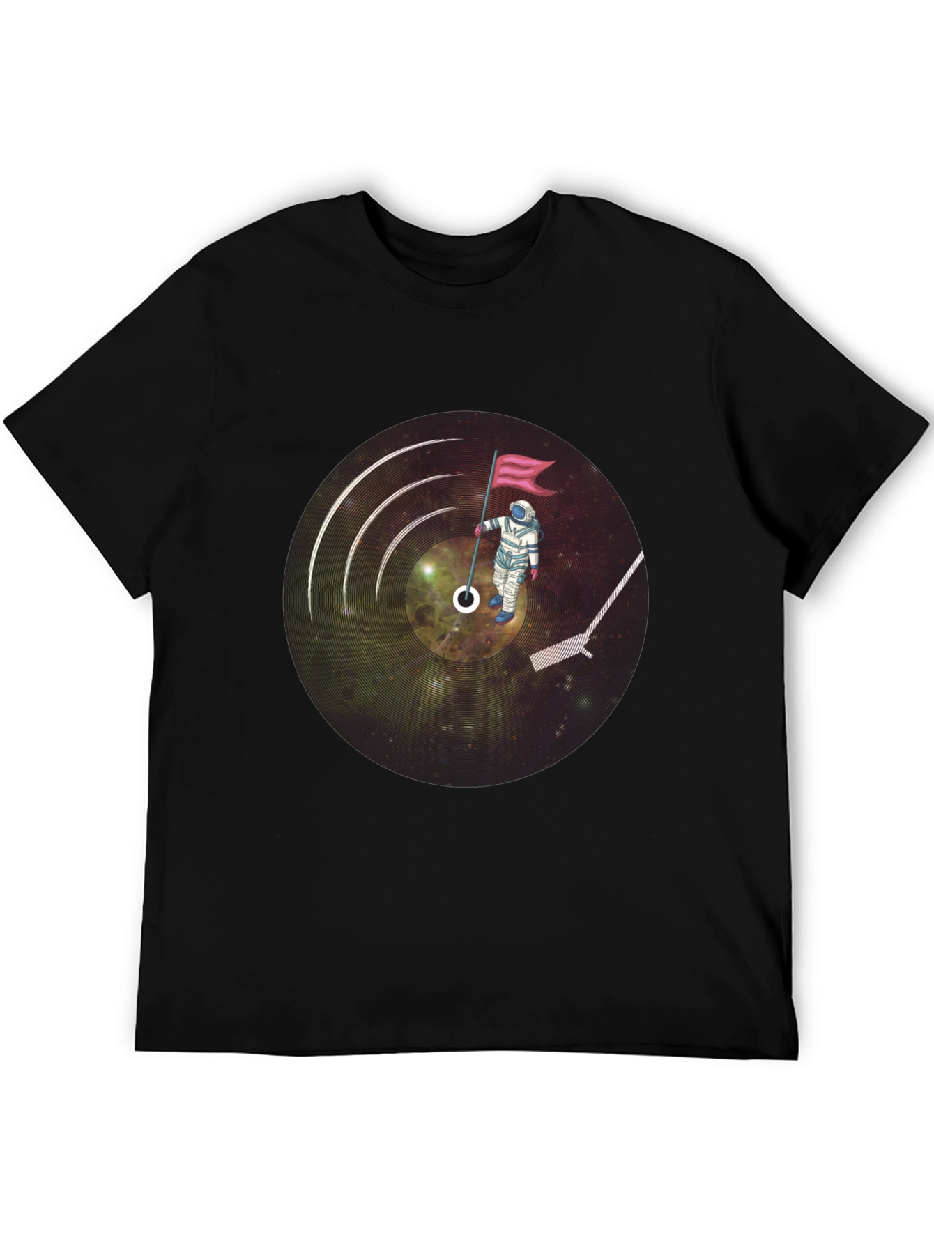 Astronaut Vinyl Record Graphic T-Shirt