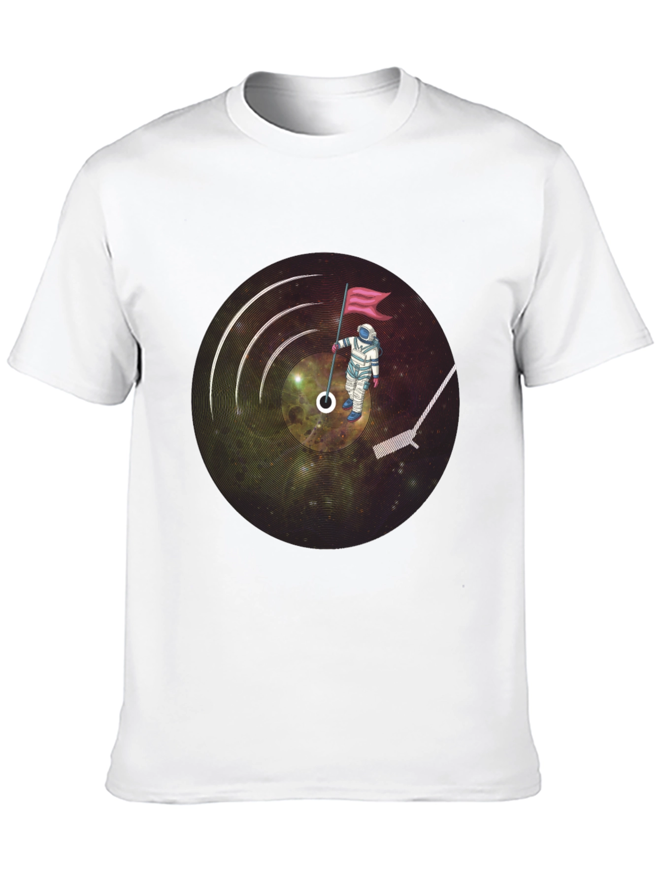 Astronaut Vinyl Record Graphic T-Shirt
