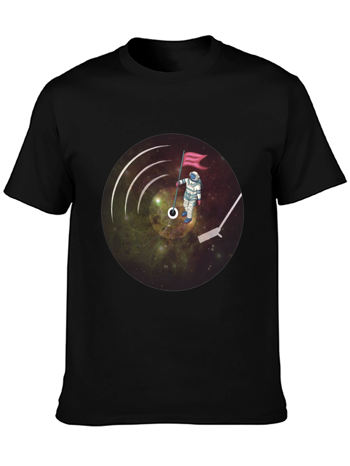 Astronaut Vinyl Record Graphic T-Shirt