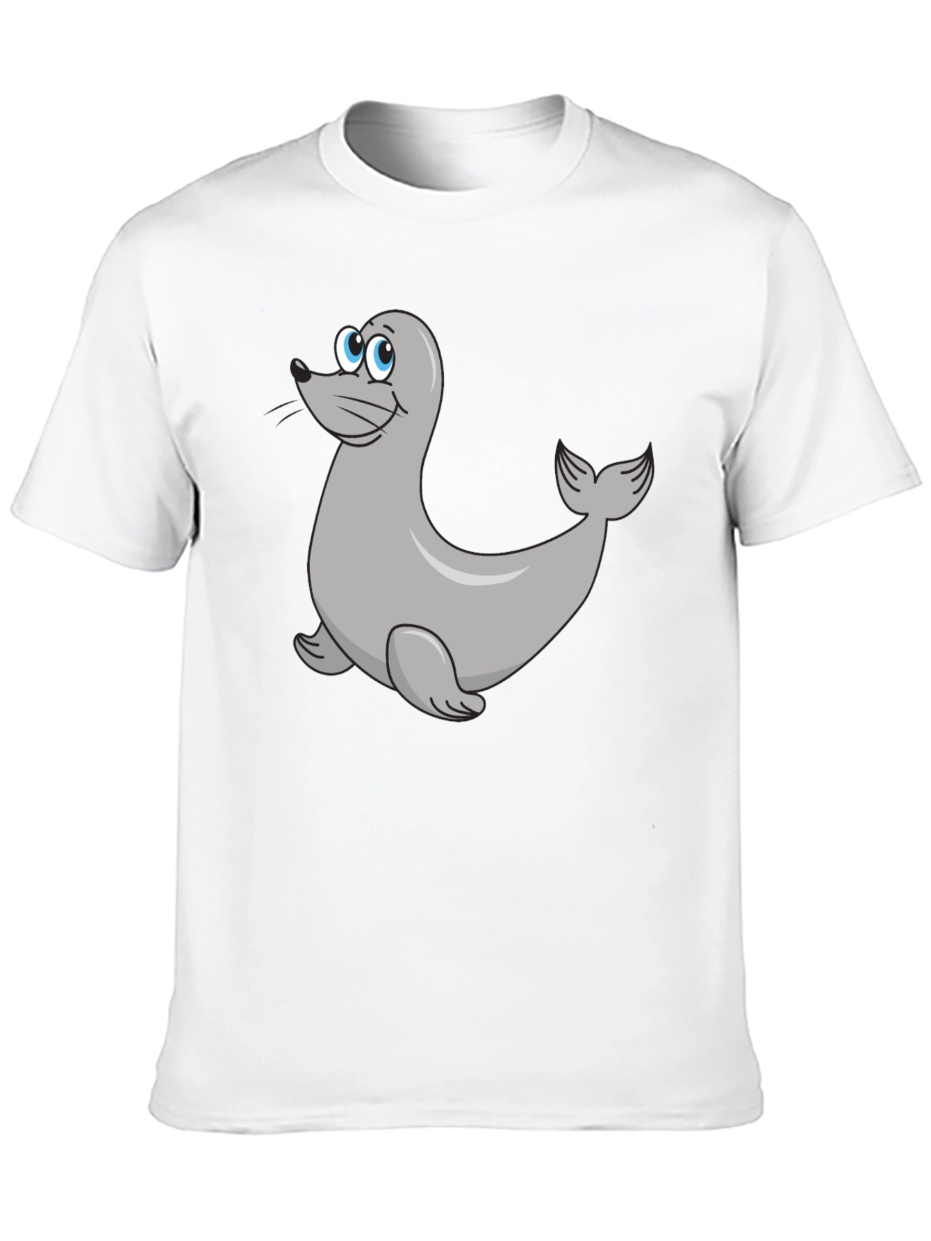 Seal Cartoon Black T-Shirt
