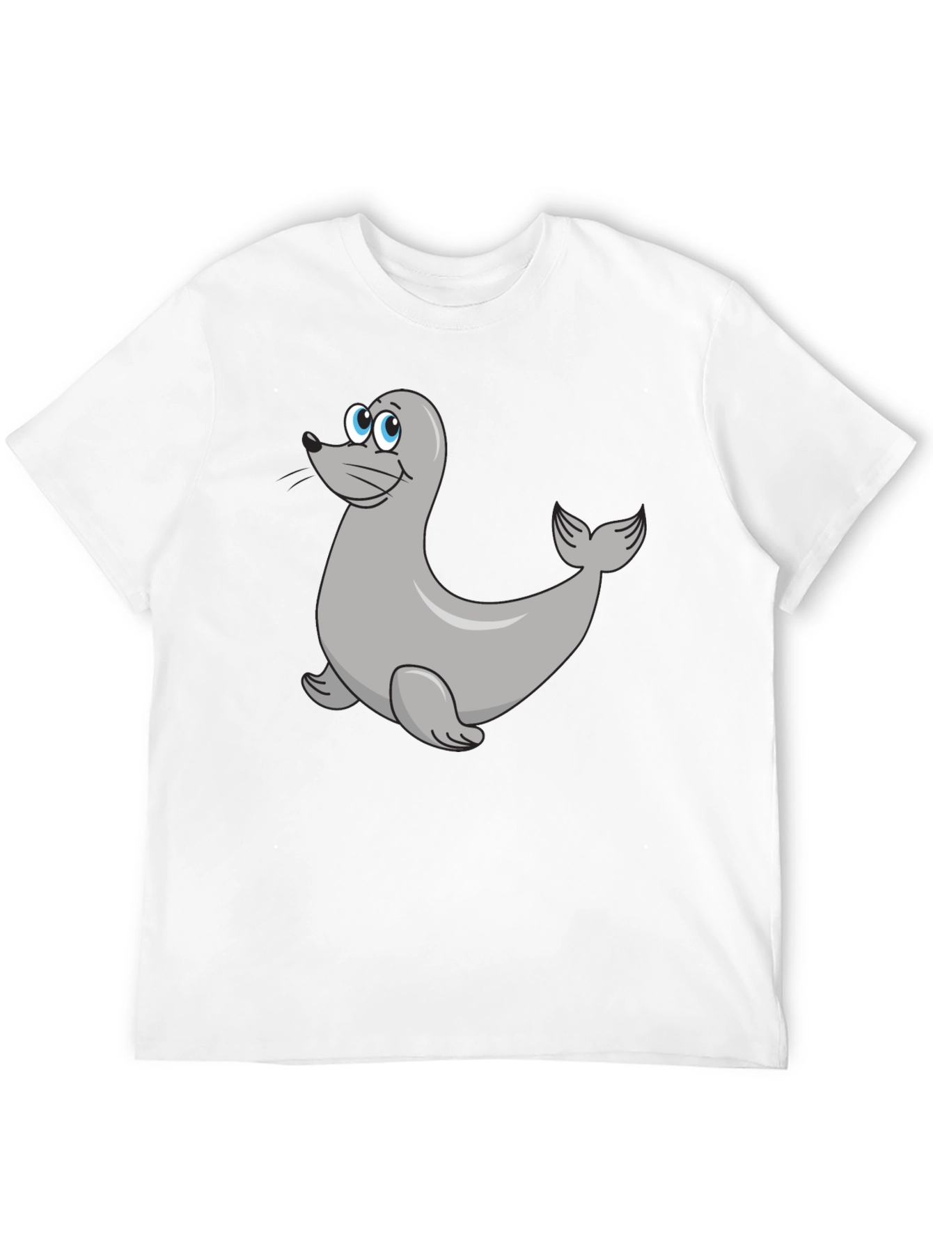 Seal Cartoon Black T-Shirt
