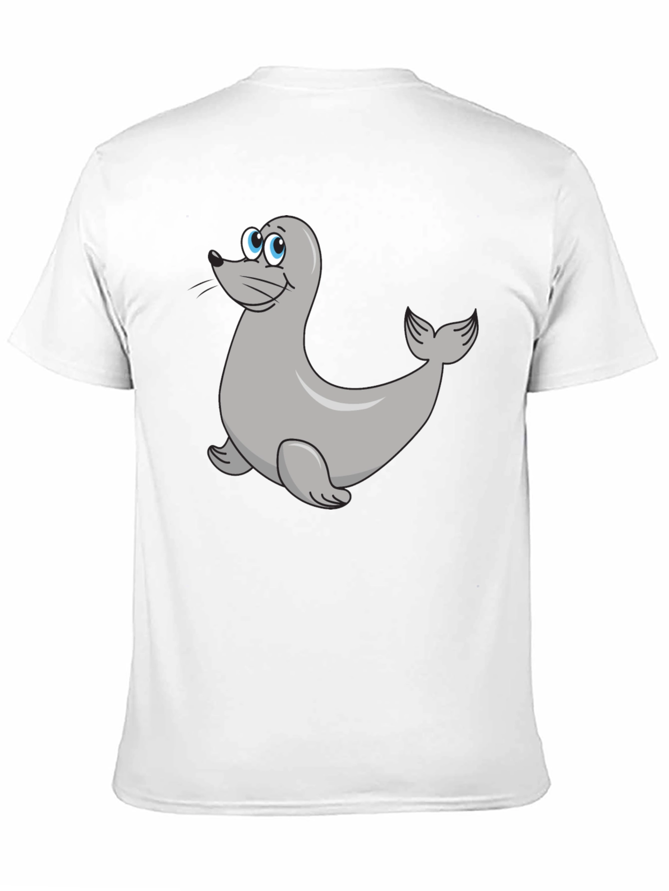 Seal Cartoon Black T-Shirt
