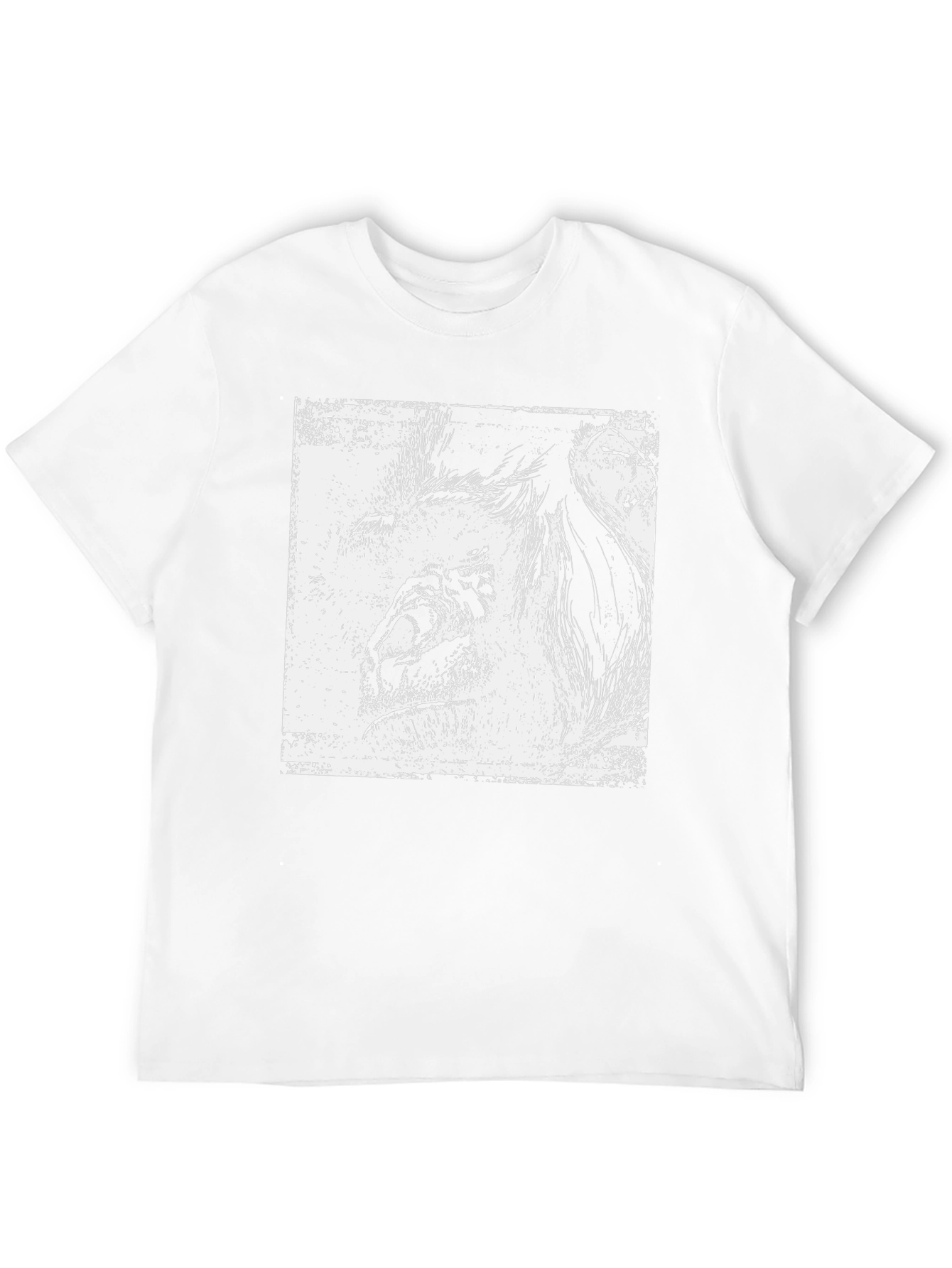 Abstract Lion Graphic Black T-Shirt