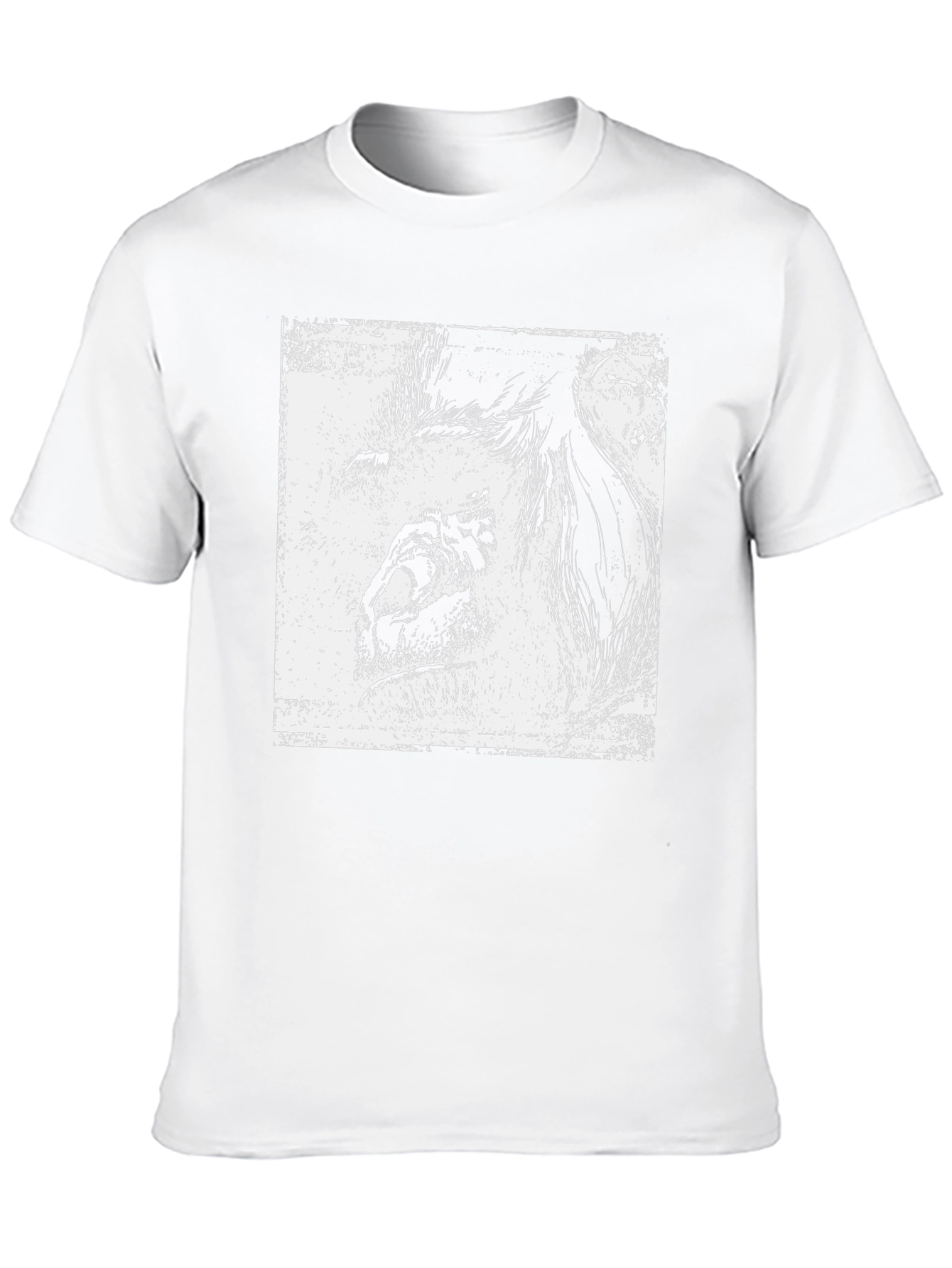 Abstract Lion Graphic Black T-Shirt
