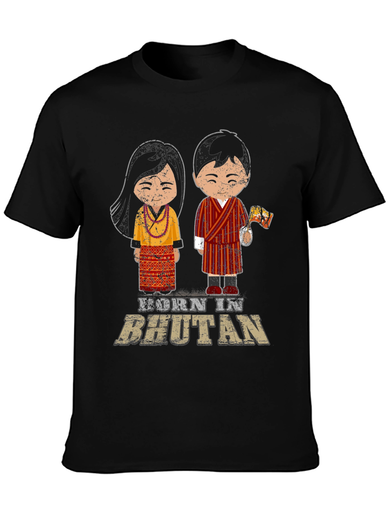 Born in Bhutan T-Shirt Cute Cartoon Design