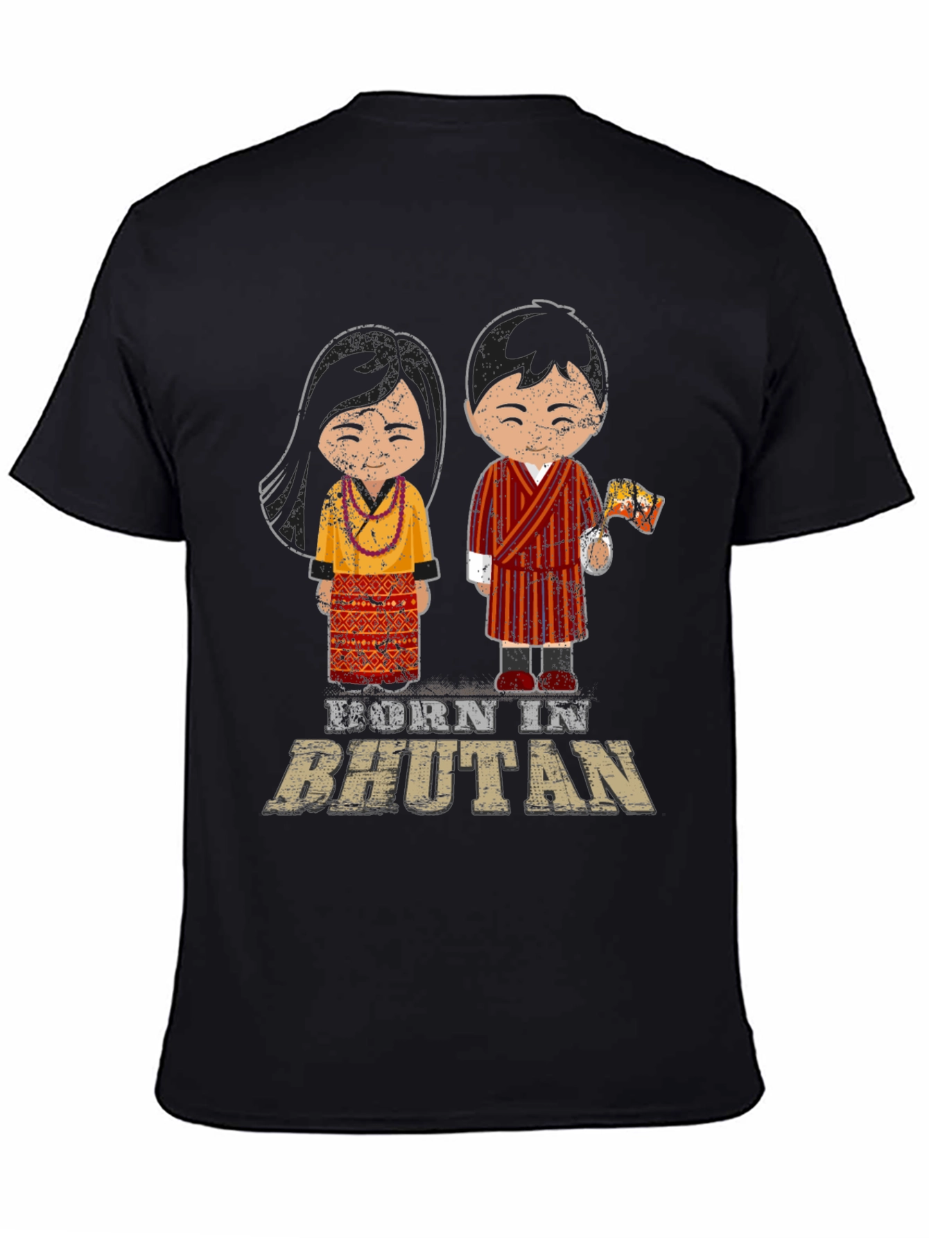 Born in Bhutan T-Shirt Cute Cartoon Design