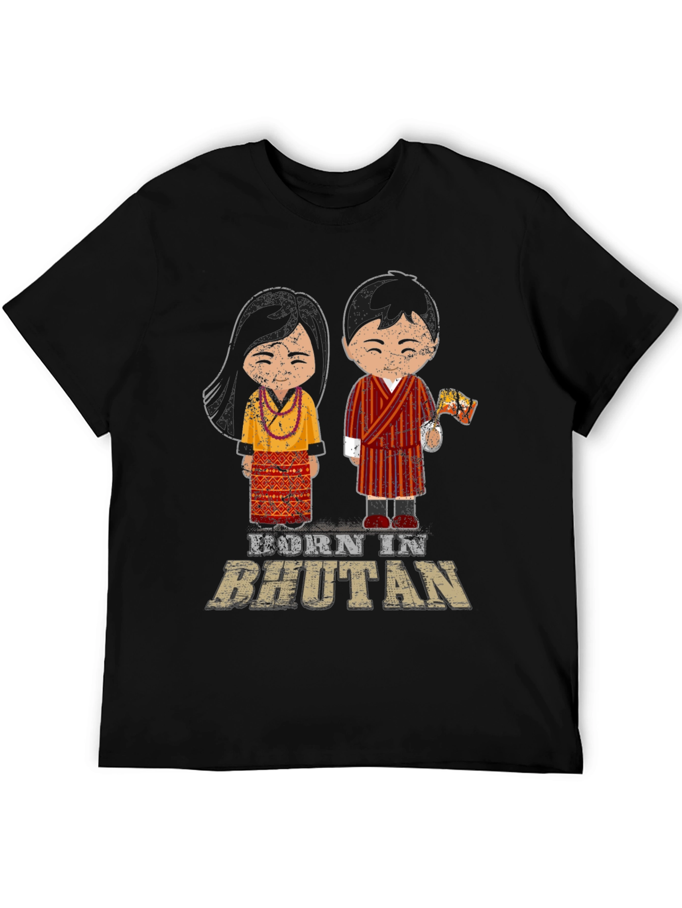 Born in Bhutan T-Shirt Cute Cartoon Design