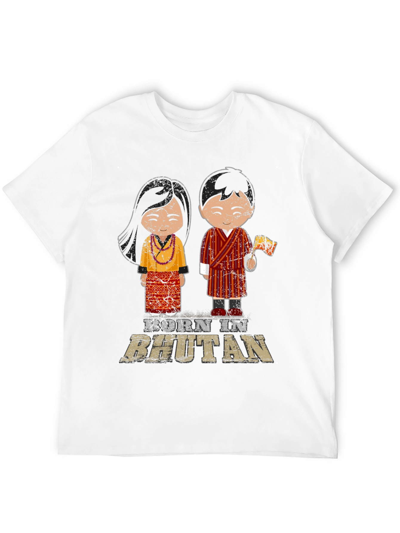 Born in Bhutan T-Shirt Cute Cartoon Design