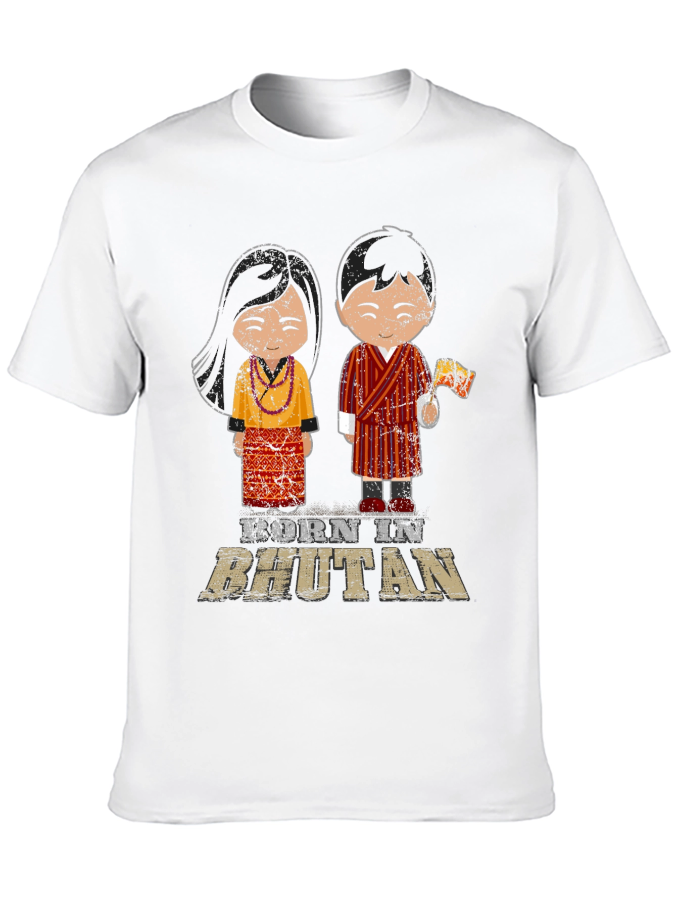 Born in Bhutan T-Shirt Cute Cartoon Design
