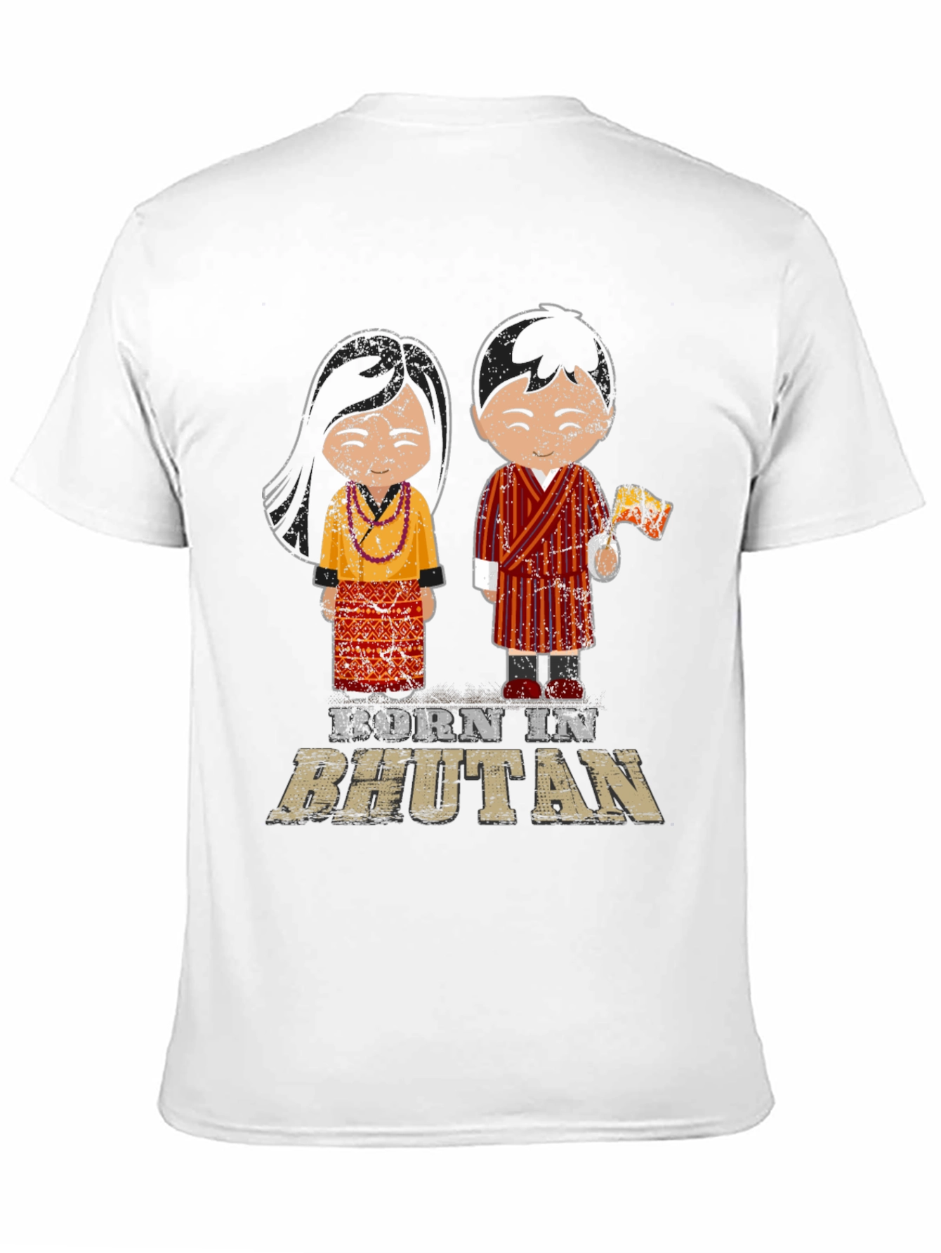 Born in Bhutan T-Shirt Cute Cartoon Design