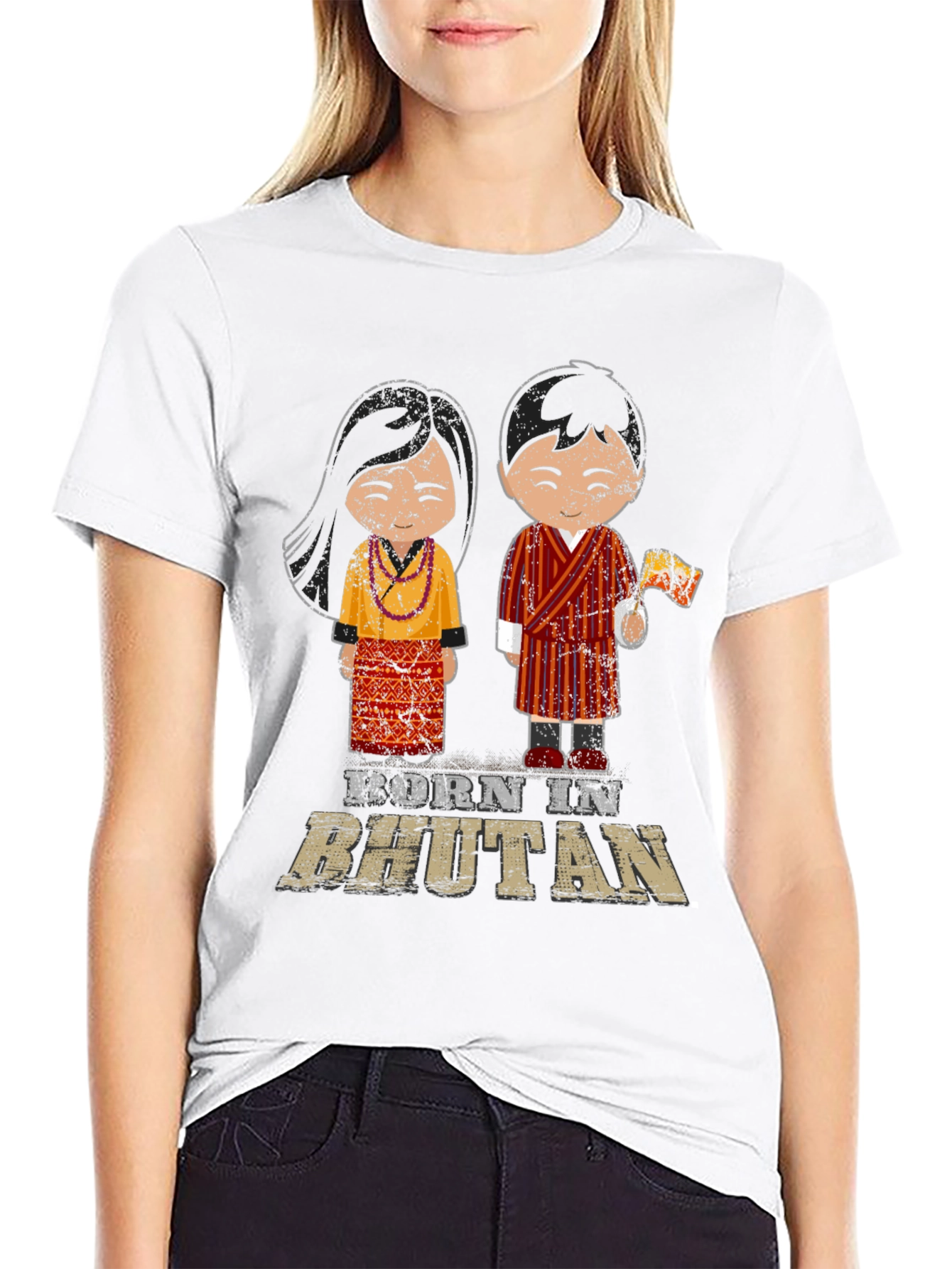 Born in Bhutan T-Shirt Cute Cartoon Design