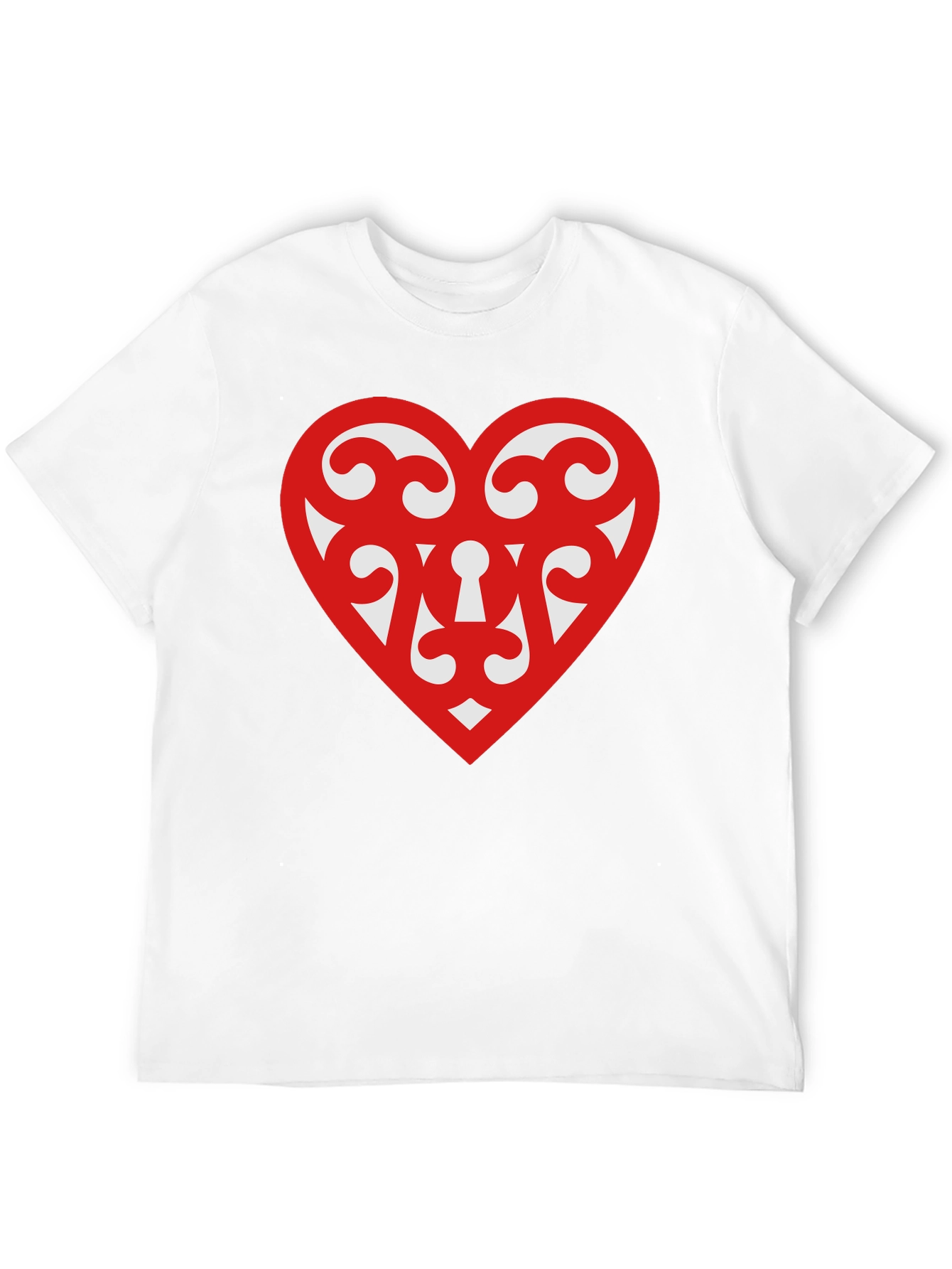 Heart Scroll Design Black T-Shirt