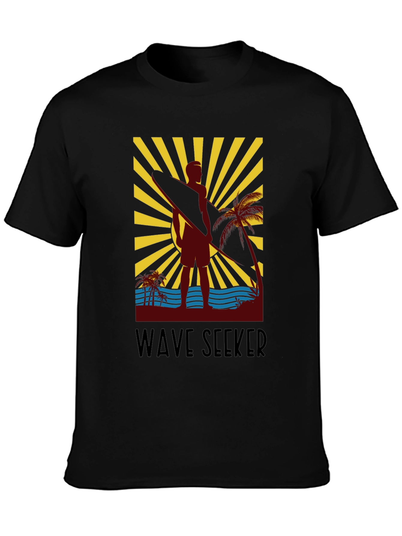Wave Seeker Graphic Tee - Surfer Design