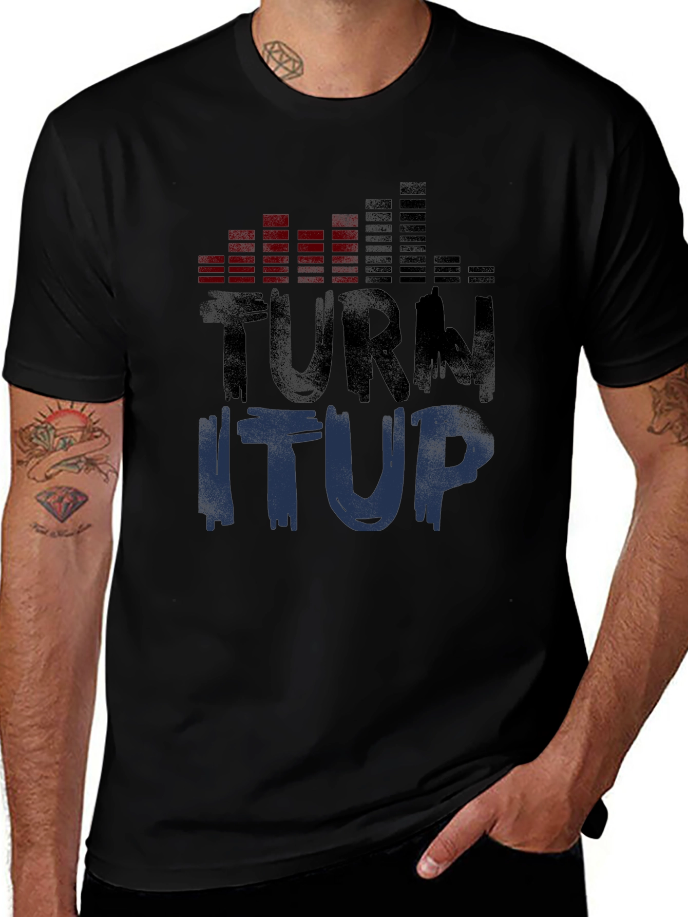 Turn It Up Graphic Tee - Black