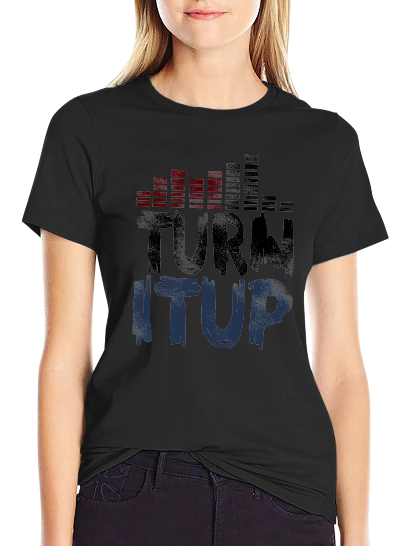 Turn It Up Graphic Tee - Black