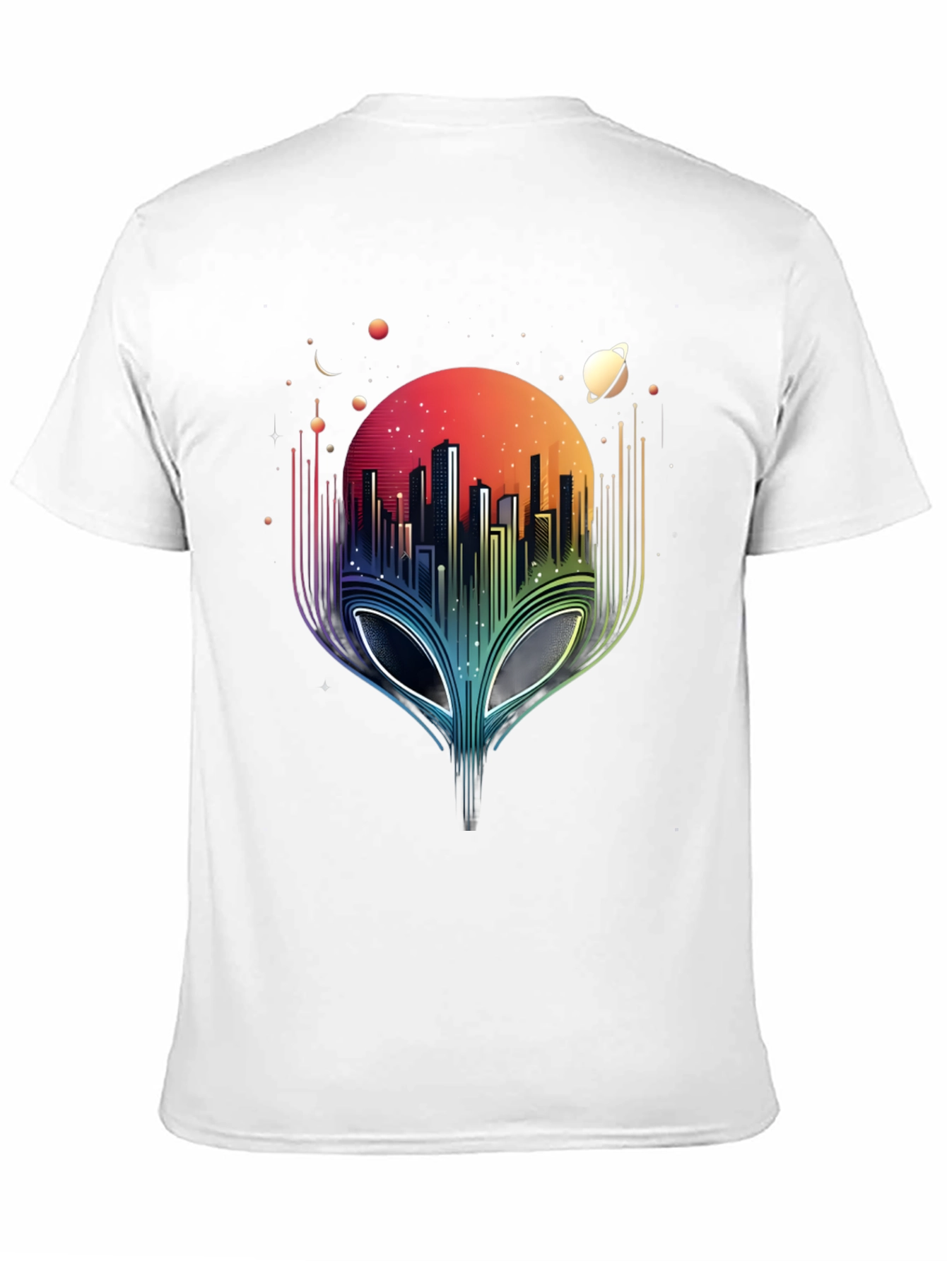Alien Cityscape Graphic Tee - Black