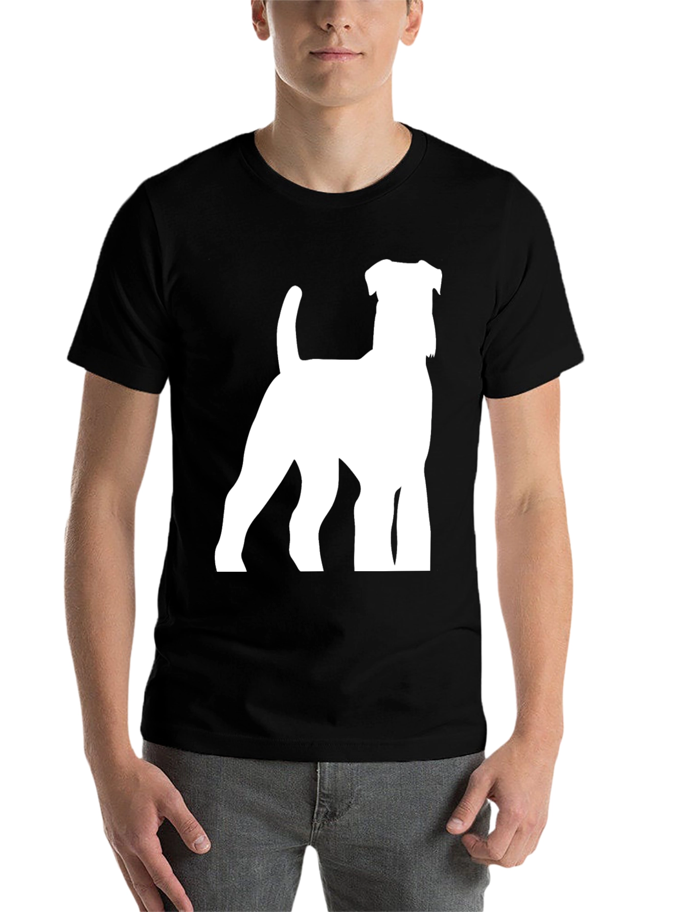 Dog Silhouette Graphic Tee - Stylish Black T-Shirt