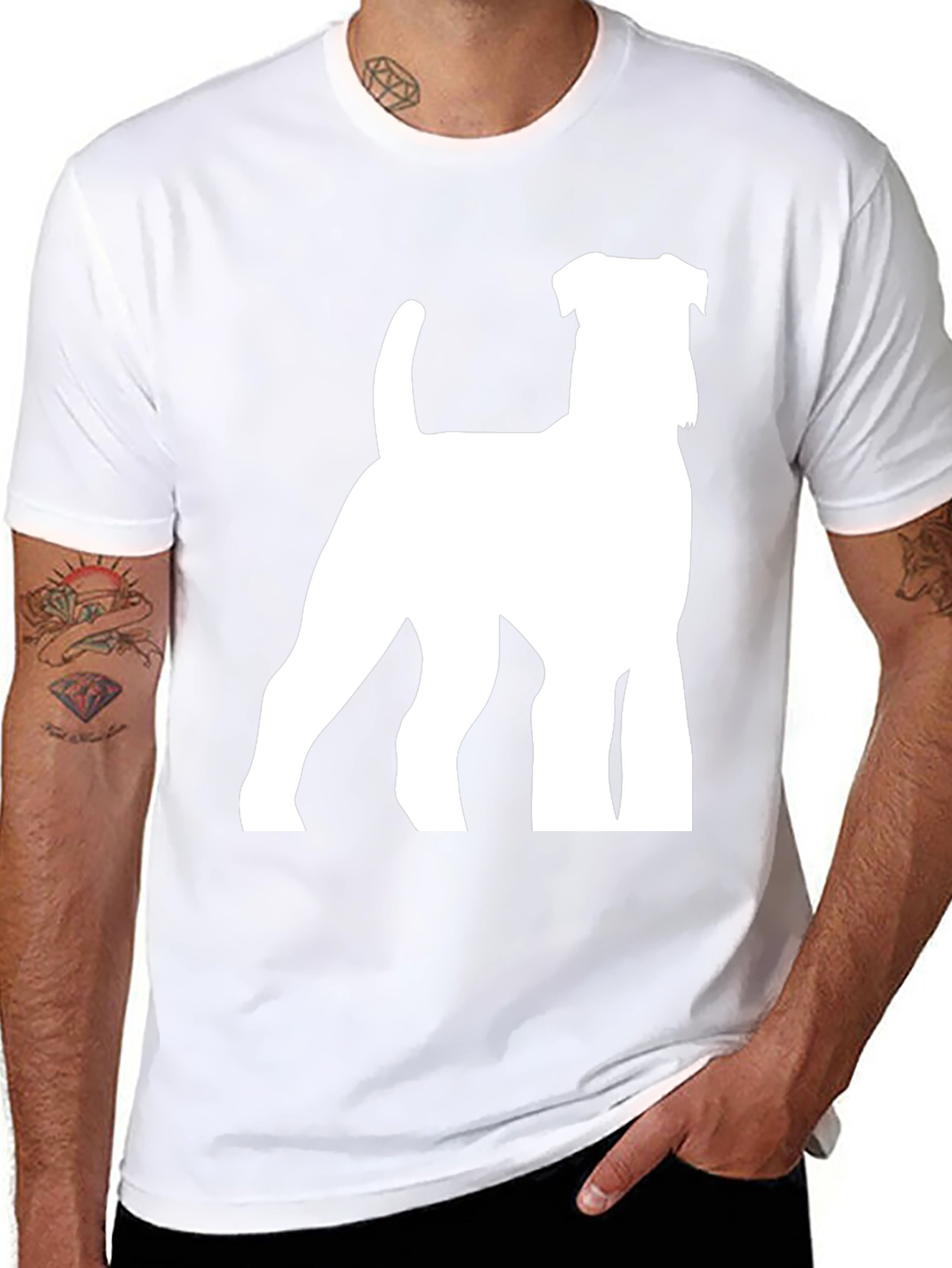 Dog Silhouette Graphic Tee - Stylish Black T-Shirt