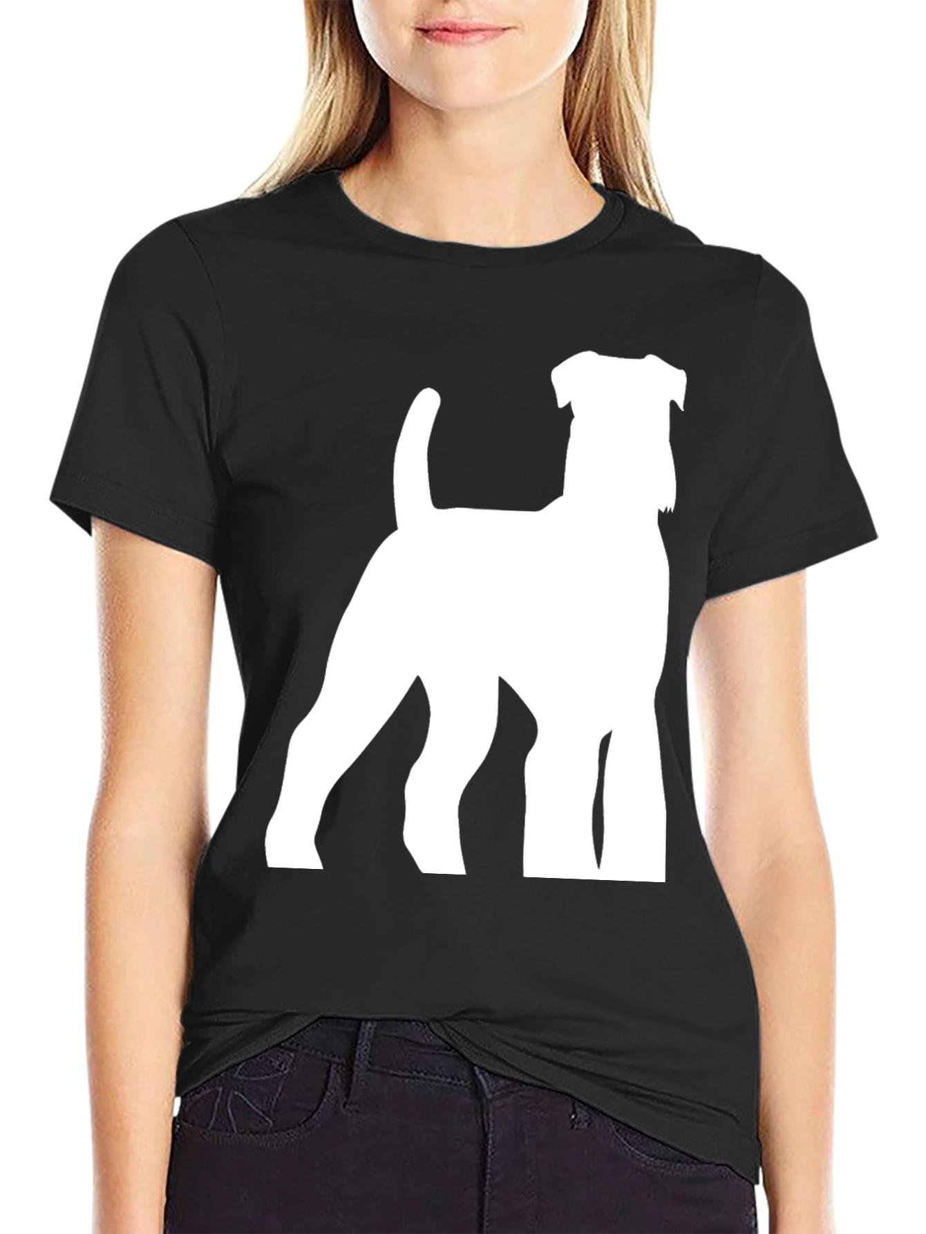 Dog Silhouette Graphic Tee - Stylish Black T-Shirt