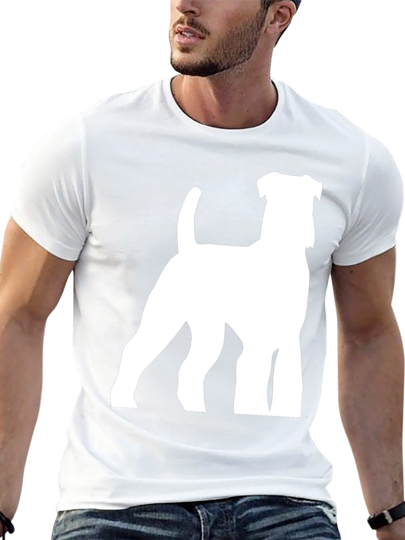 Dog Silhouette Graphic Tee - Stylish Black T-Shirt