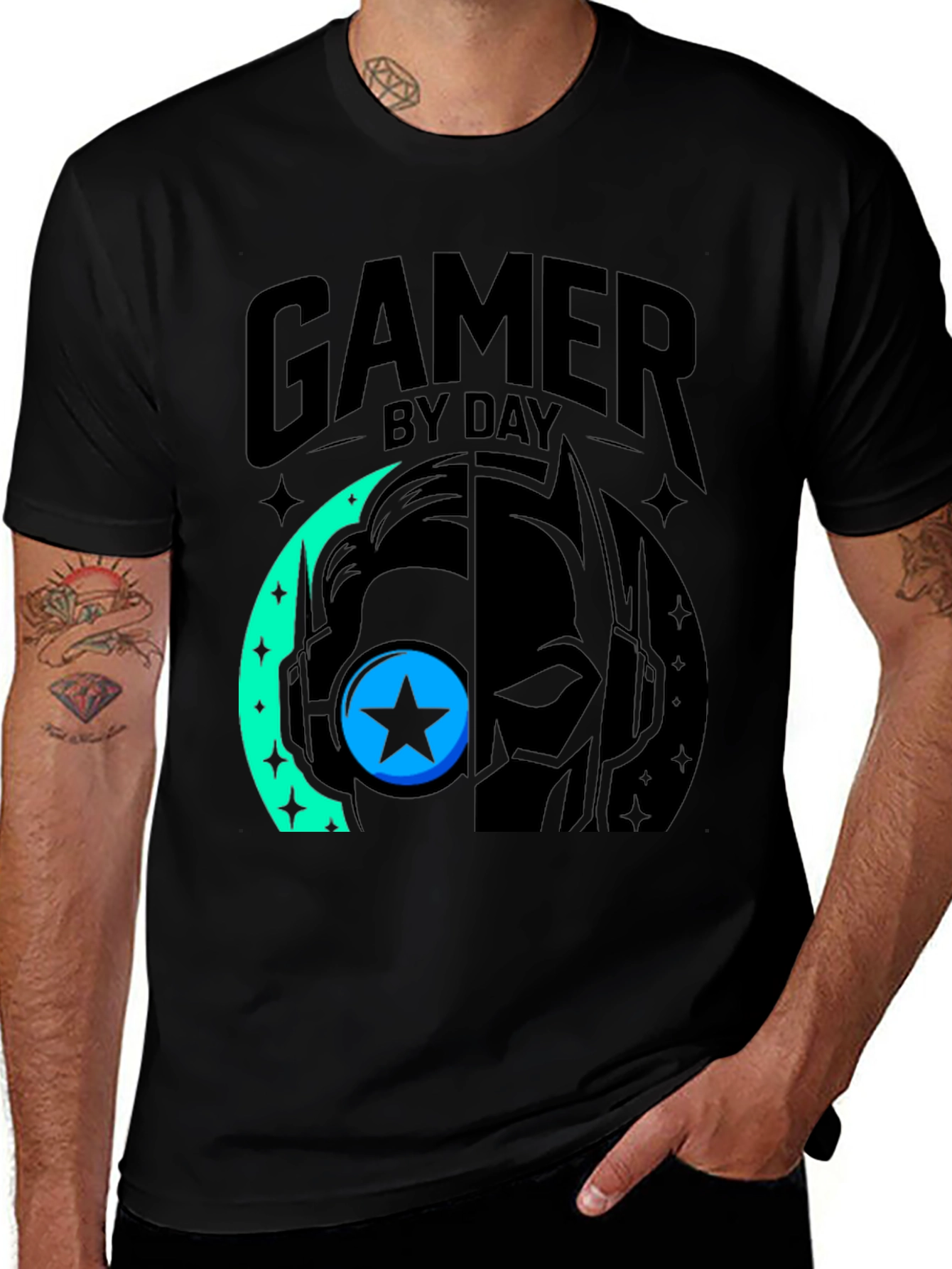 Gamer By Day Black Graphic Tee