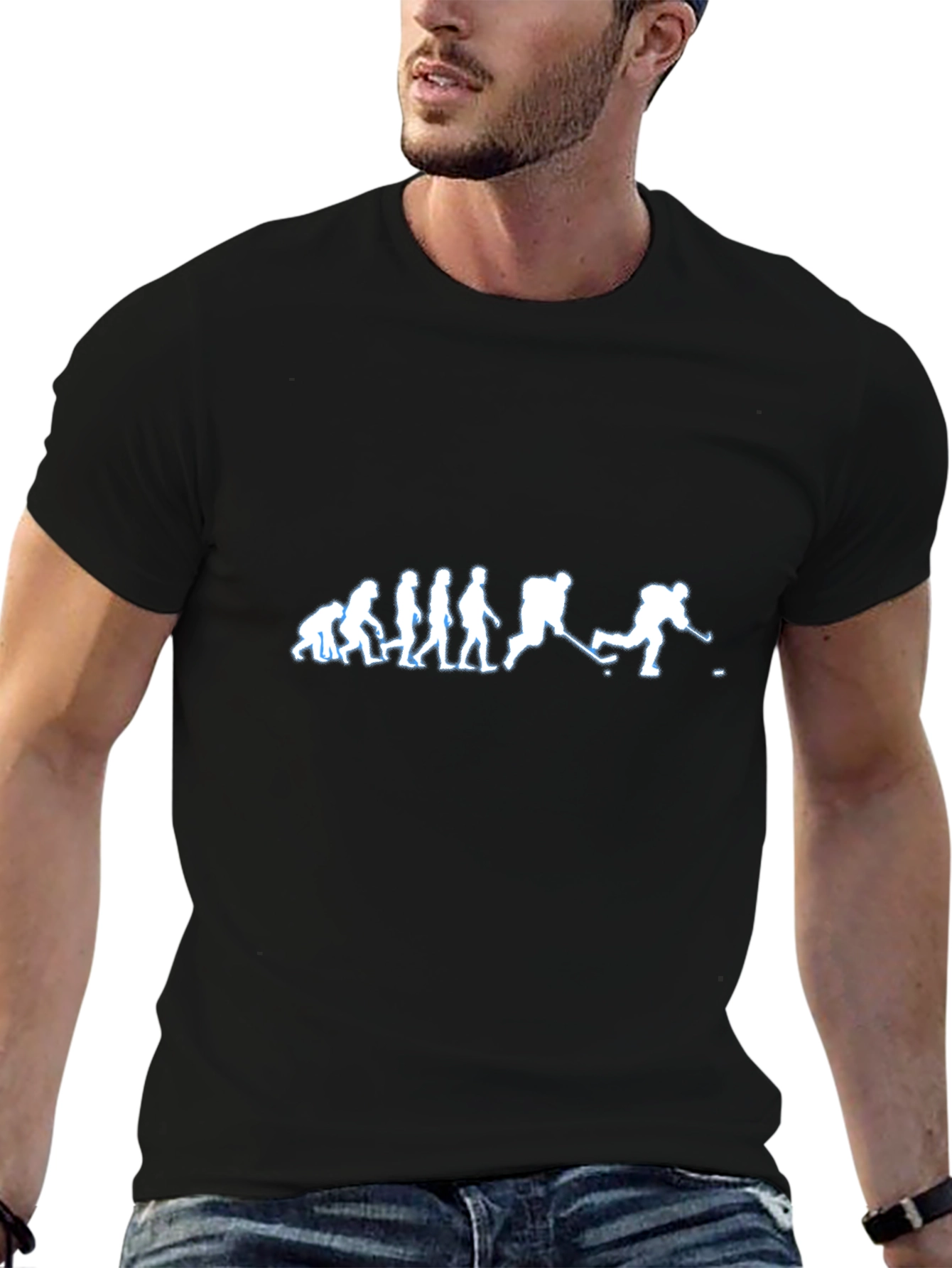 Hockey Evolution Graphic T-Shirt - Black