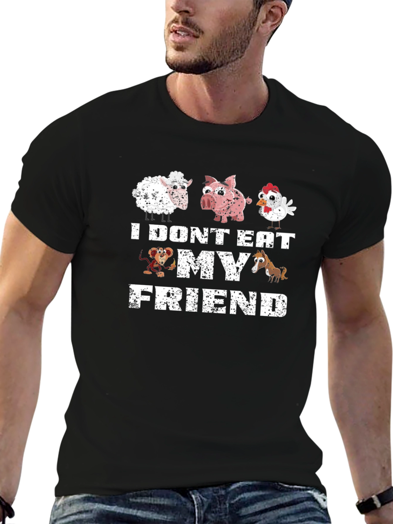 Vegan I Dont Eat My Friends Graphic Tee