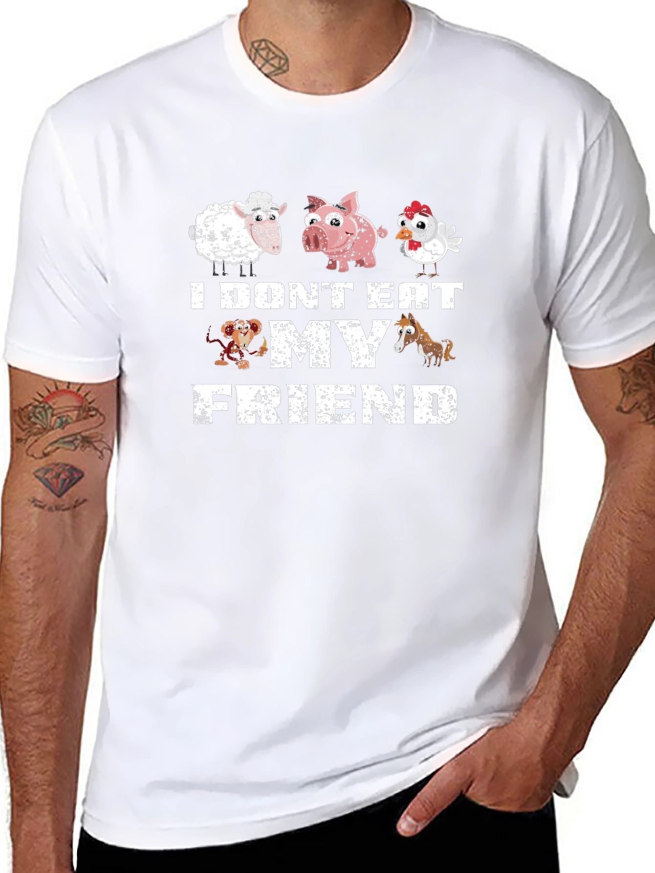 Vegan I Dont Eat My Friends Graphic Tee