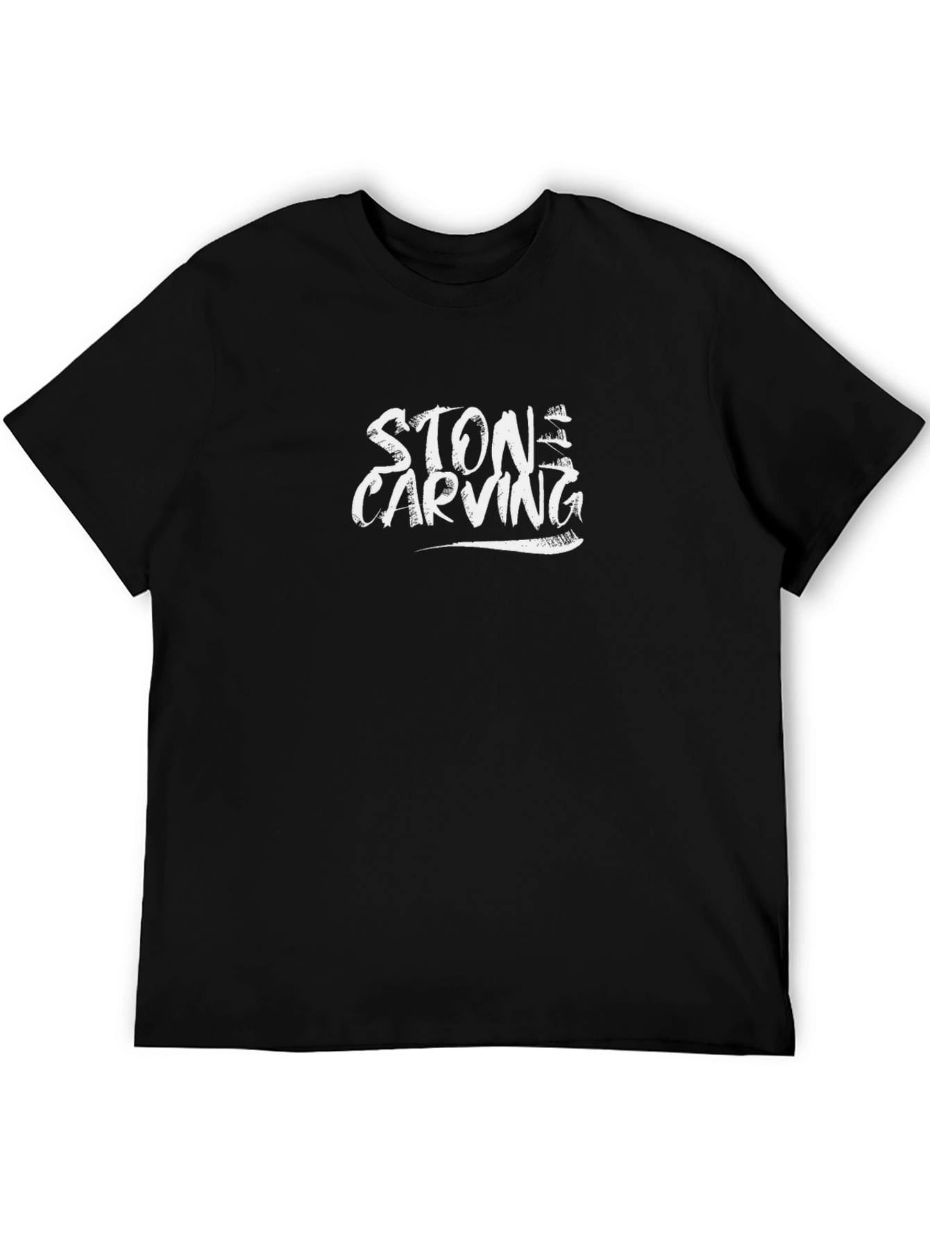 Stone Carving Graphic Black T-Shirt