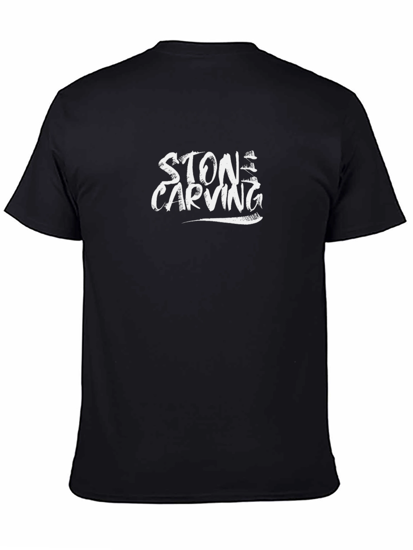 Stone Carving Graphic Black T-Shirt