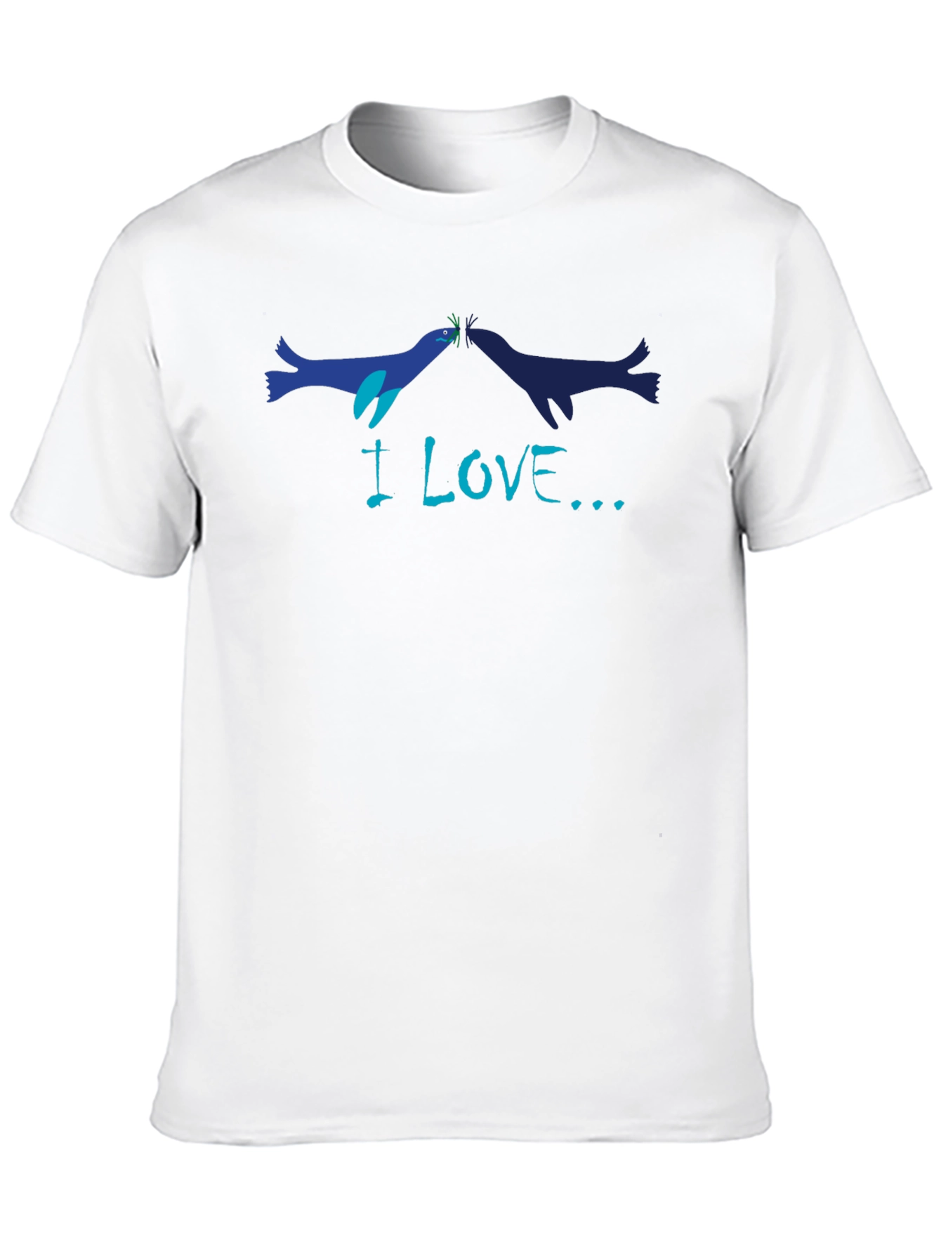 I Love Seals T-Shirt - Black Cotton Graphic Tee