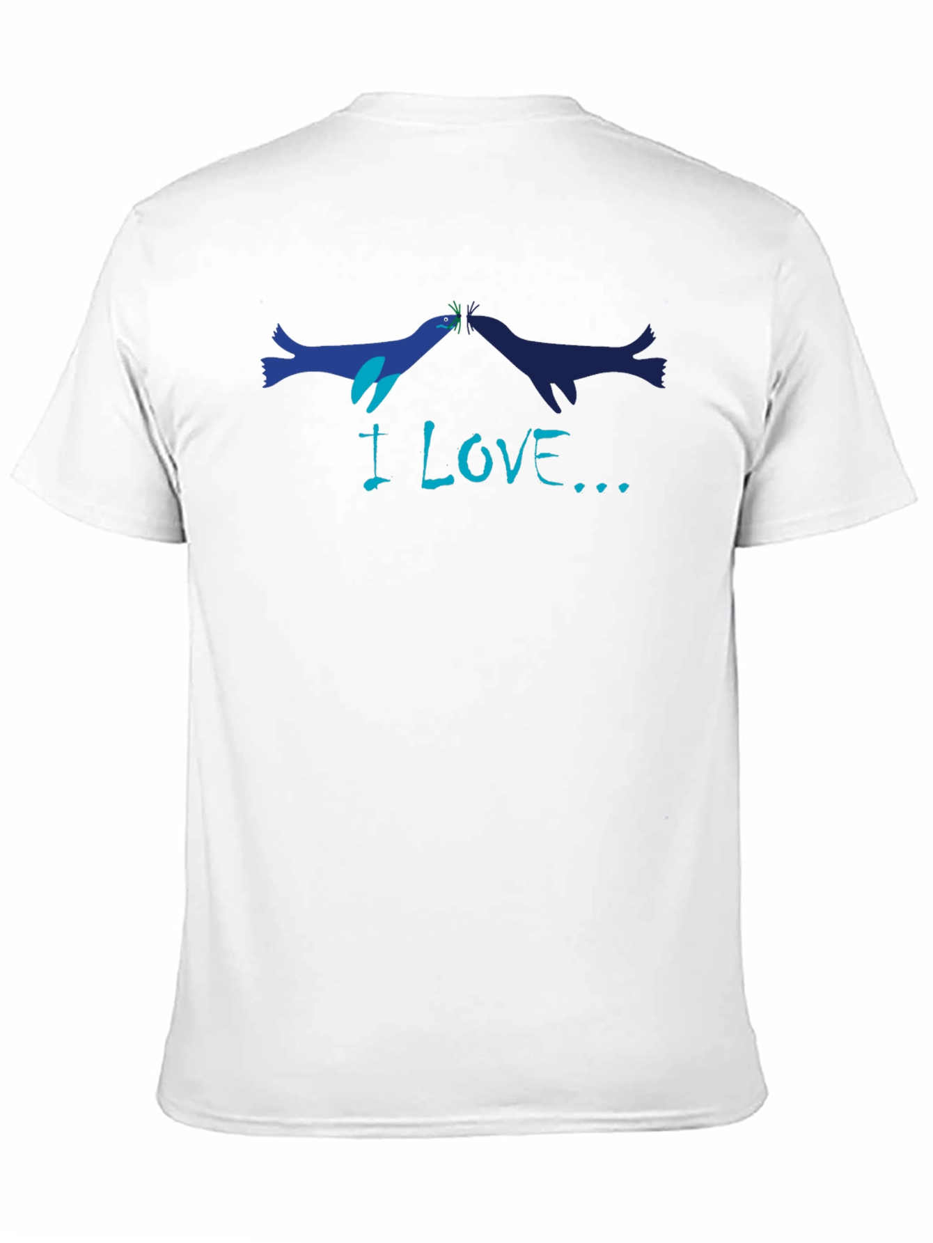 I Love Seals T-Shirt - Black Cotton Graphic Tee