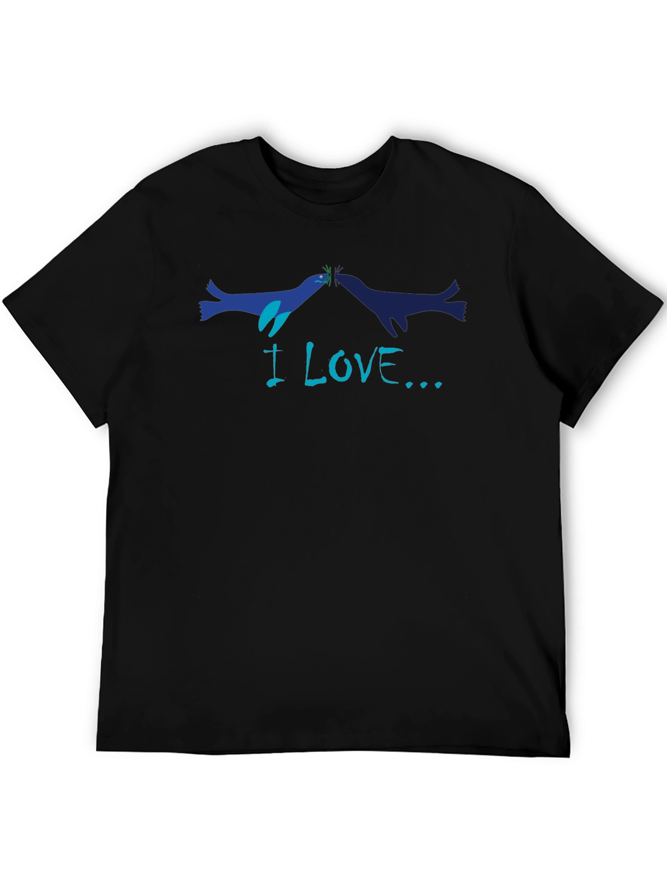 I Love Seals T-Shirt - Black Cotton Graphic Tee